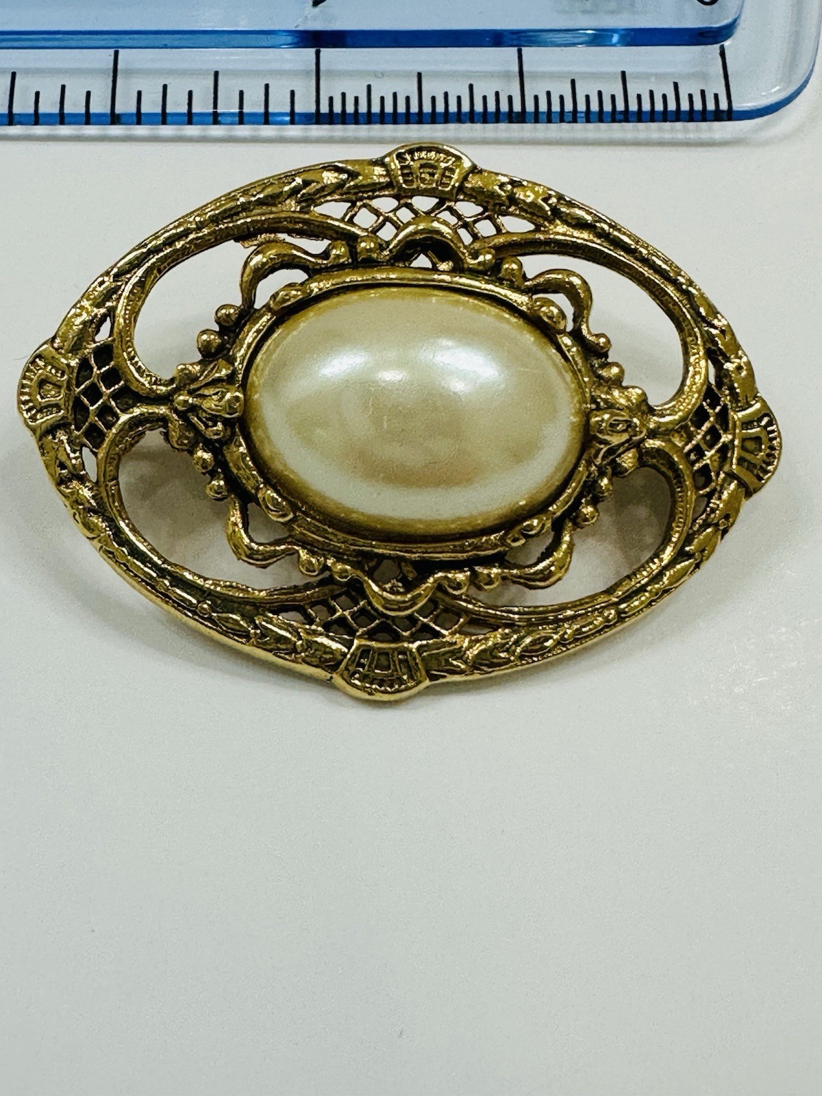 Vintage 1928 Faux Pearl Brooch