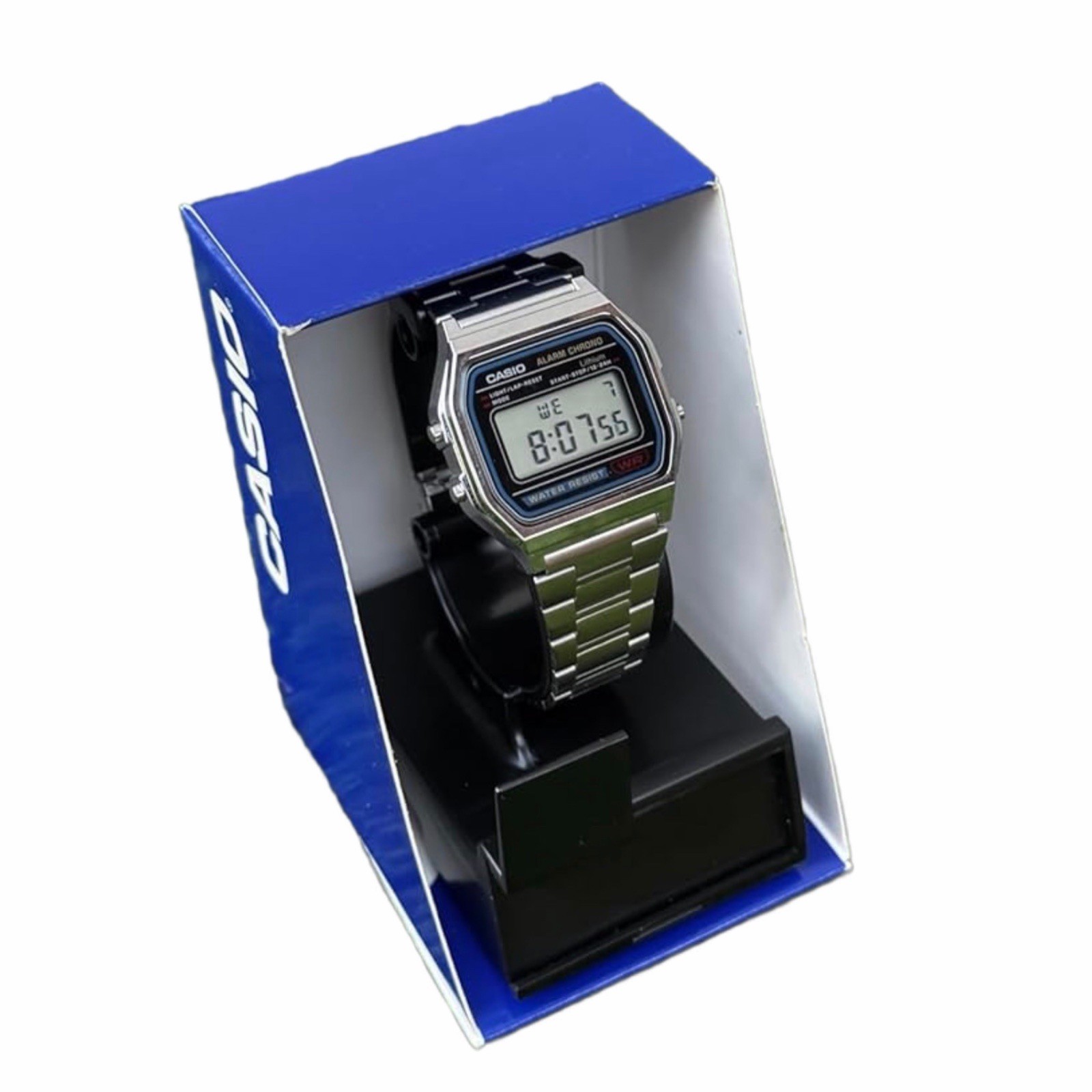 Casio A158WA-1 Vintage Digital Watch Silver LED Alarm Chronograph Unisex