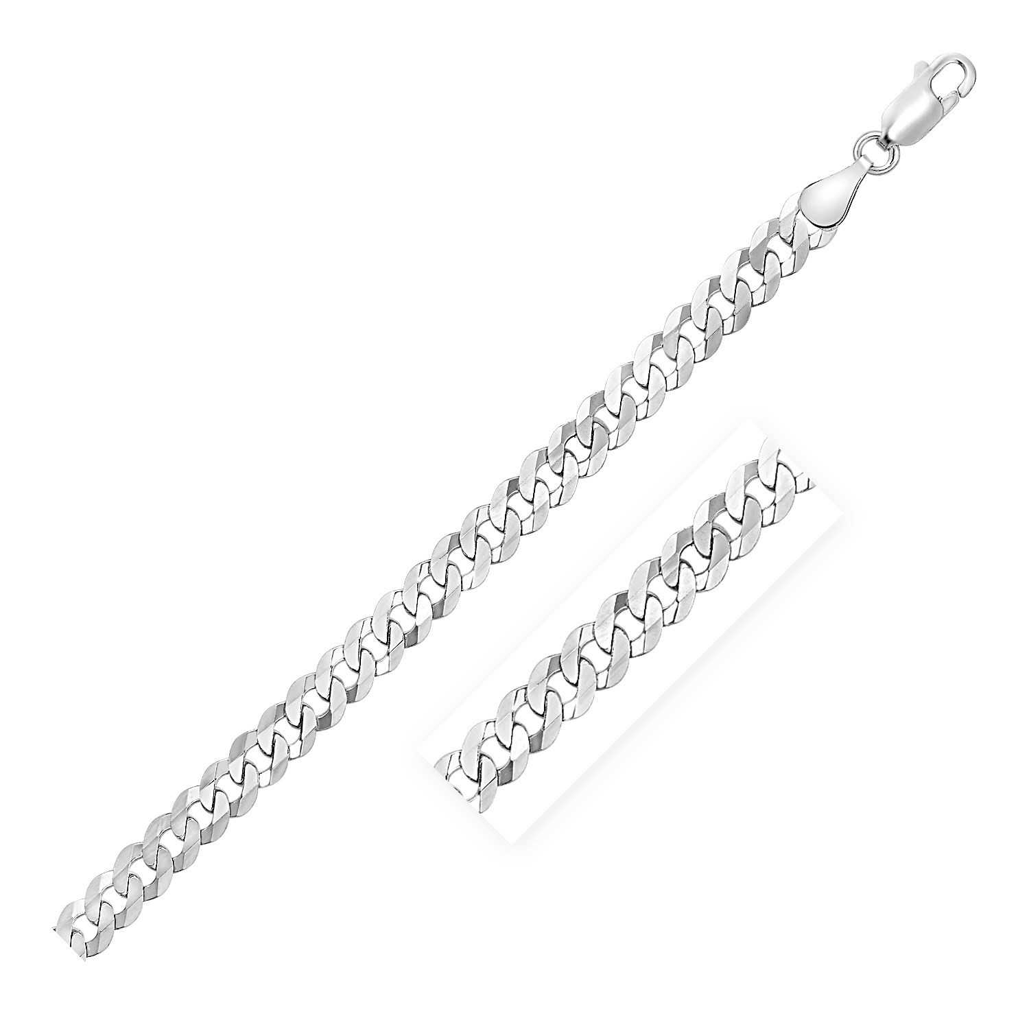 REAL Solid 925 Silver Flat Miami Curb Cuban Link Chain Necklace 4.2mm 22”