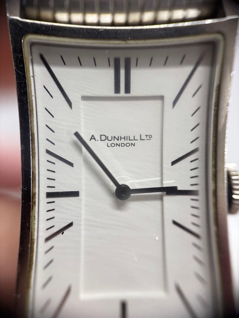 A. Dunhill Ltd London Rectangular Quartz Watch with Link Bracelet From Japan