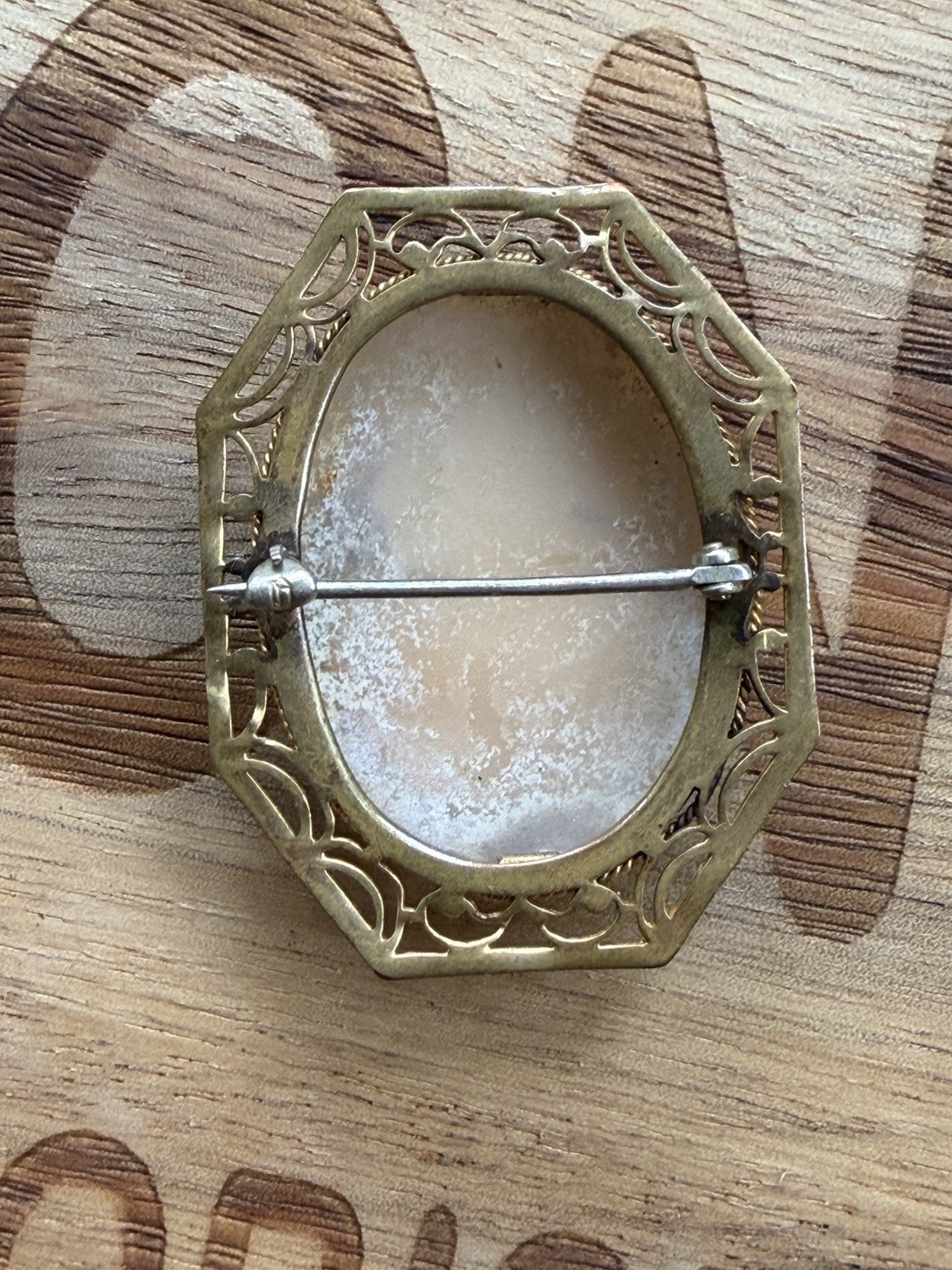 Antique Gold Shell Cameo Brooch Beautiful