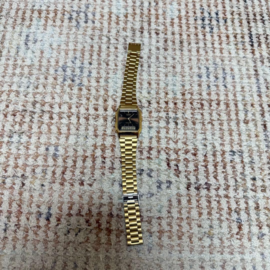 CASIO AQ-230 Gold Analog-Digital Watch