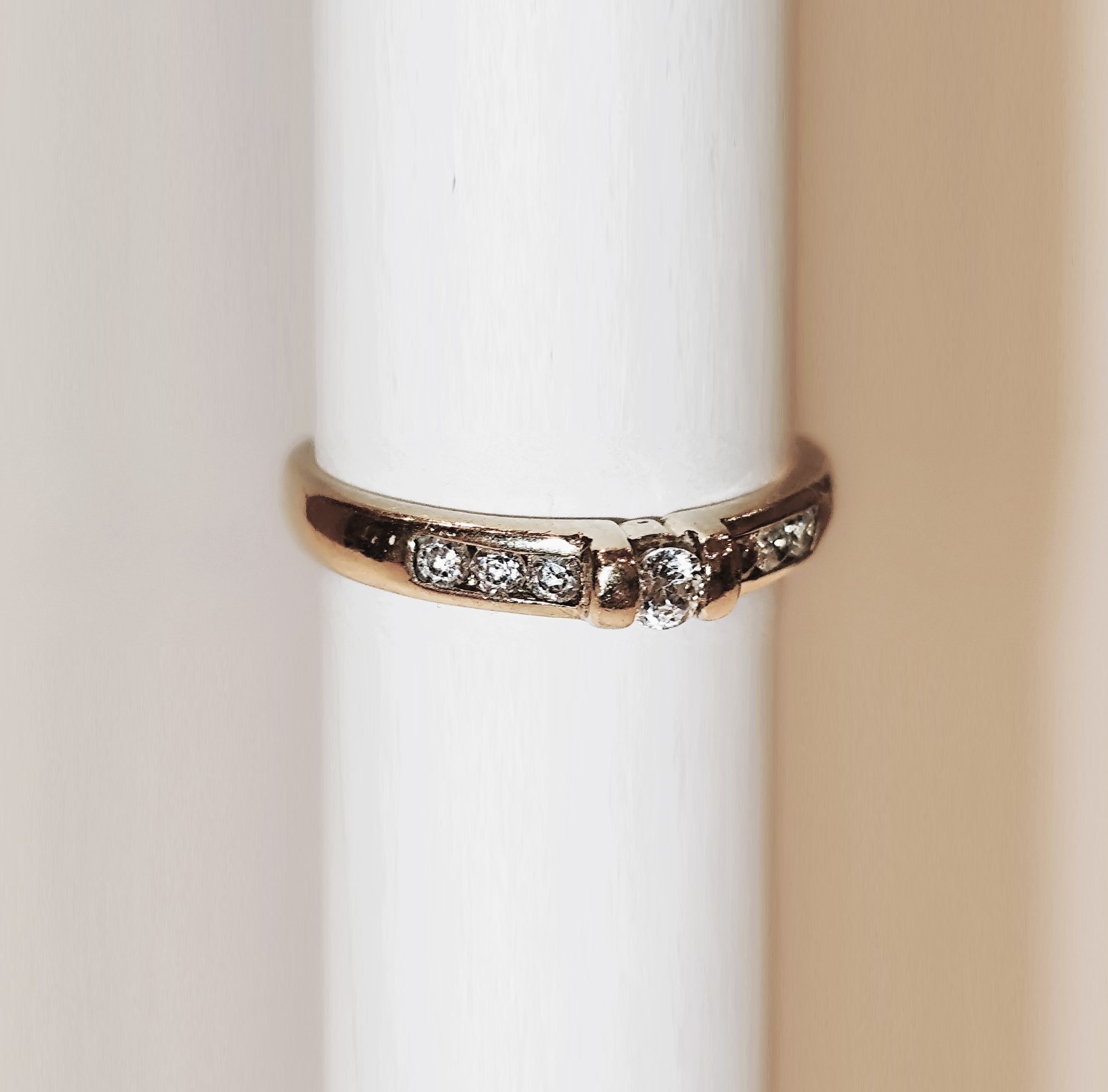 Gold ring 8K = 333 gold size 57.5 Yellow gold zircon 0.34 ct ladies’ ring small and fine