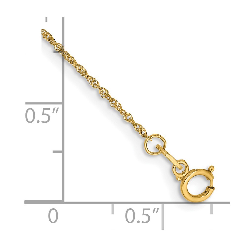 14K Yellow Gold 1-2mm Singapore Chain Necklace 5.5-30 Inch Mens Womens