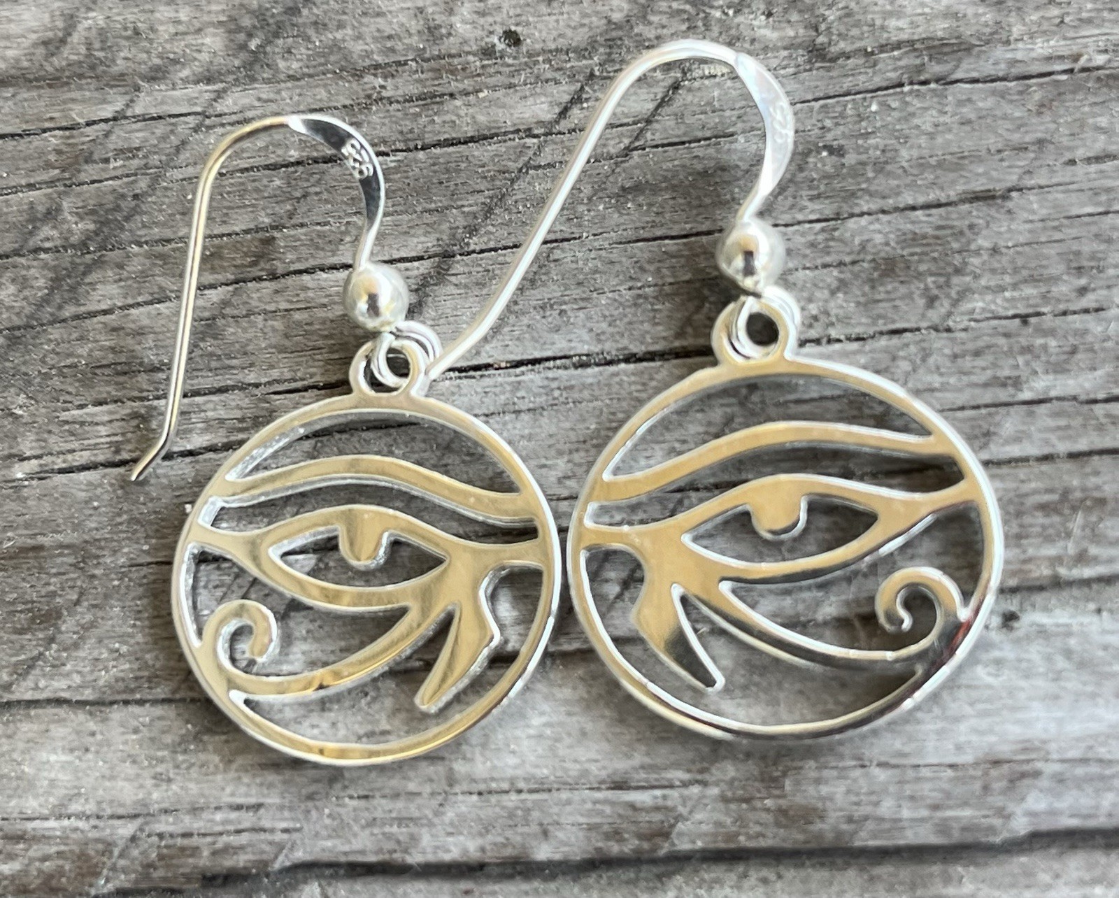 NEW 925 Peter Stone Egyptian Eye of Horus Dangle Earrings Sterling Silver