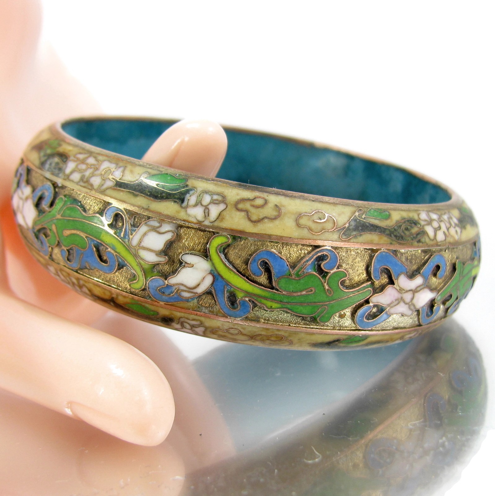Vintage Chinese Export Cloisonne Enamel Bangle Vintage Bracelet