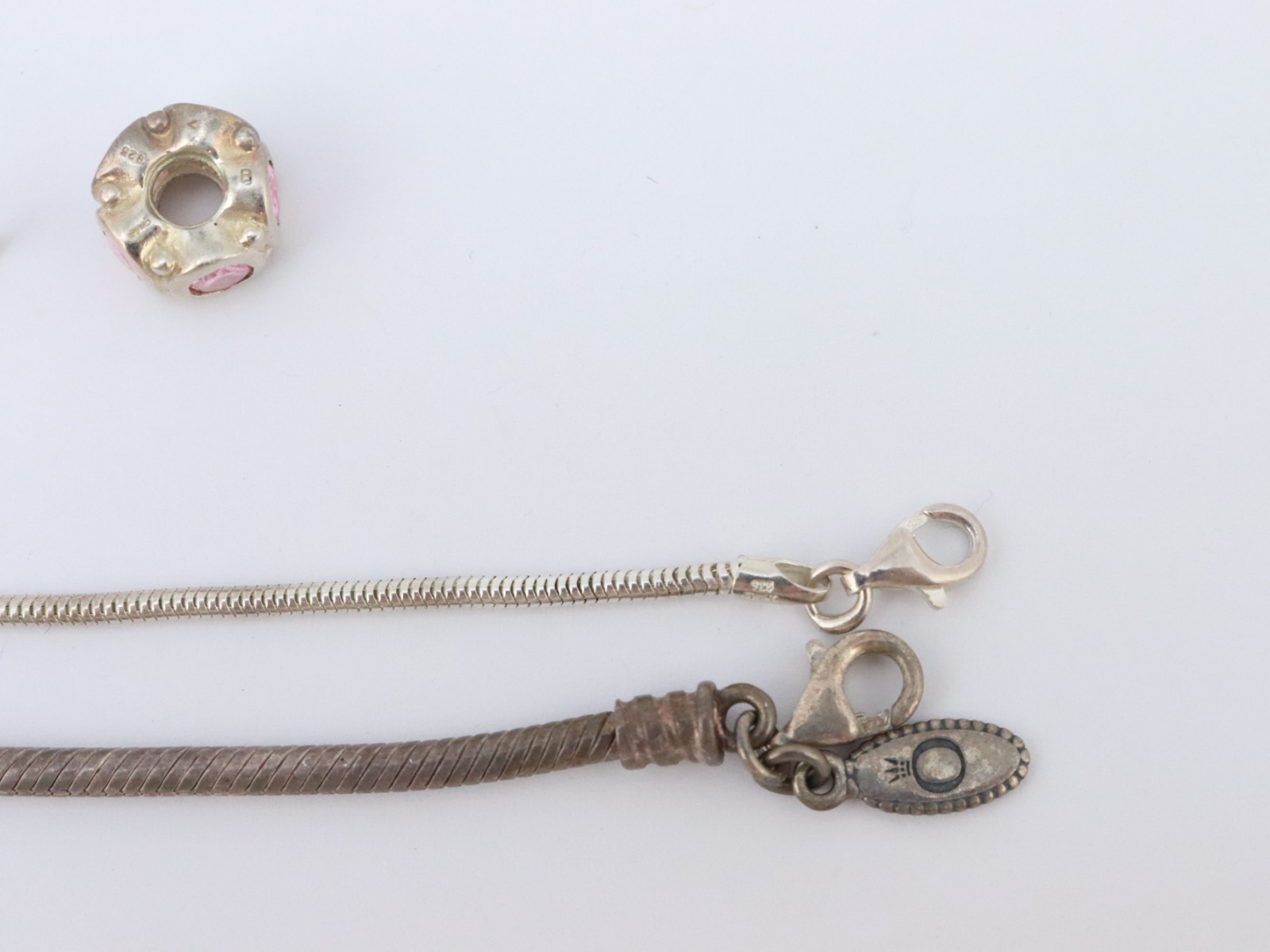Pandora + OTHER 925 Sterling Silver Bangle Chain Charm Bracelet Lot 43 grams Bag