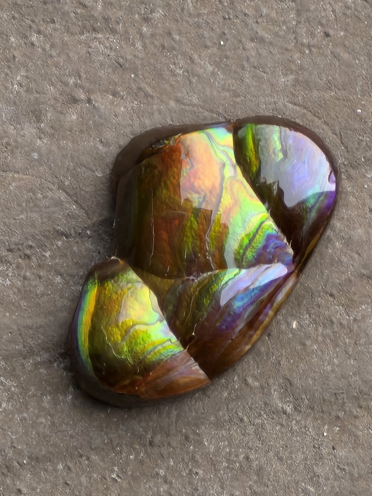 Dancing Rainbow Fire Agate Gem 6.7 Ct Original Hand Carved Natural Arizona Gem