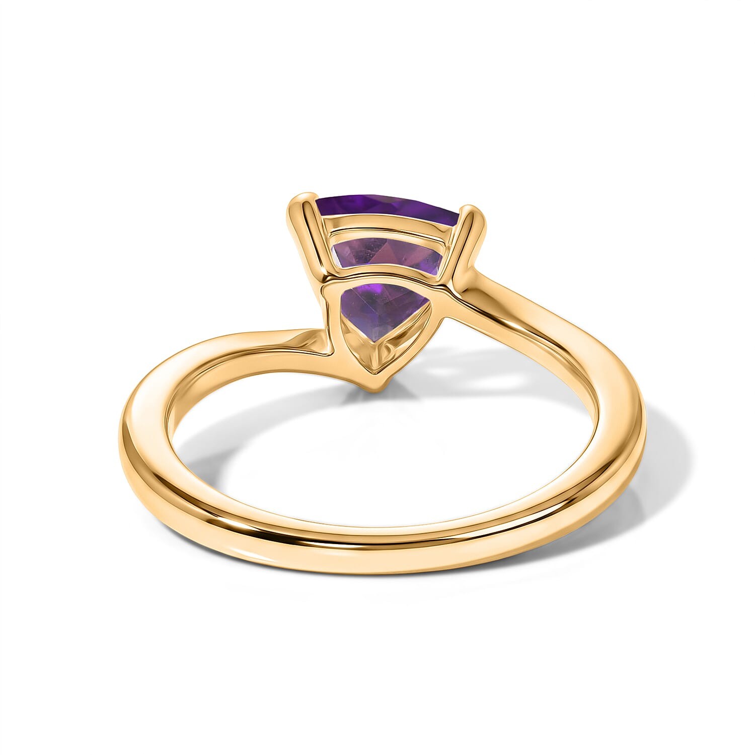Amethyst 1.00 ctw Ring in 18K Yellow Gold Over Sterling Silver Size 9.0