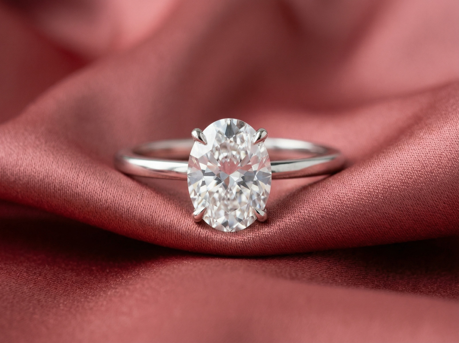 Radiant Charm Oval Cut Simulated Diamond Solitaire Ring For Proposal Anniversary