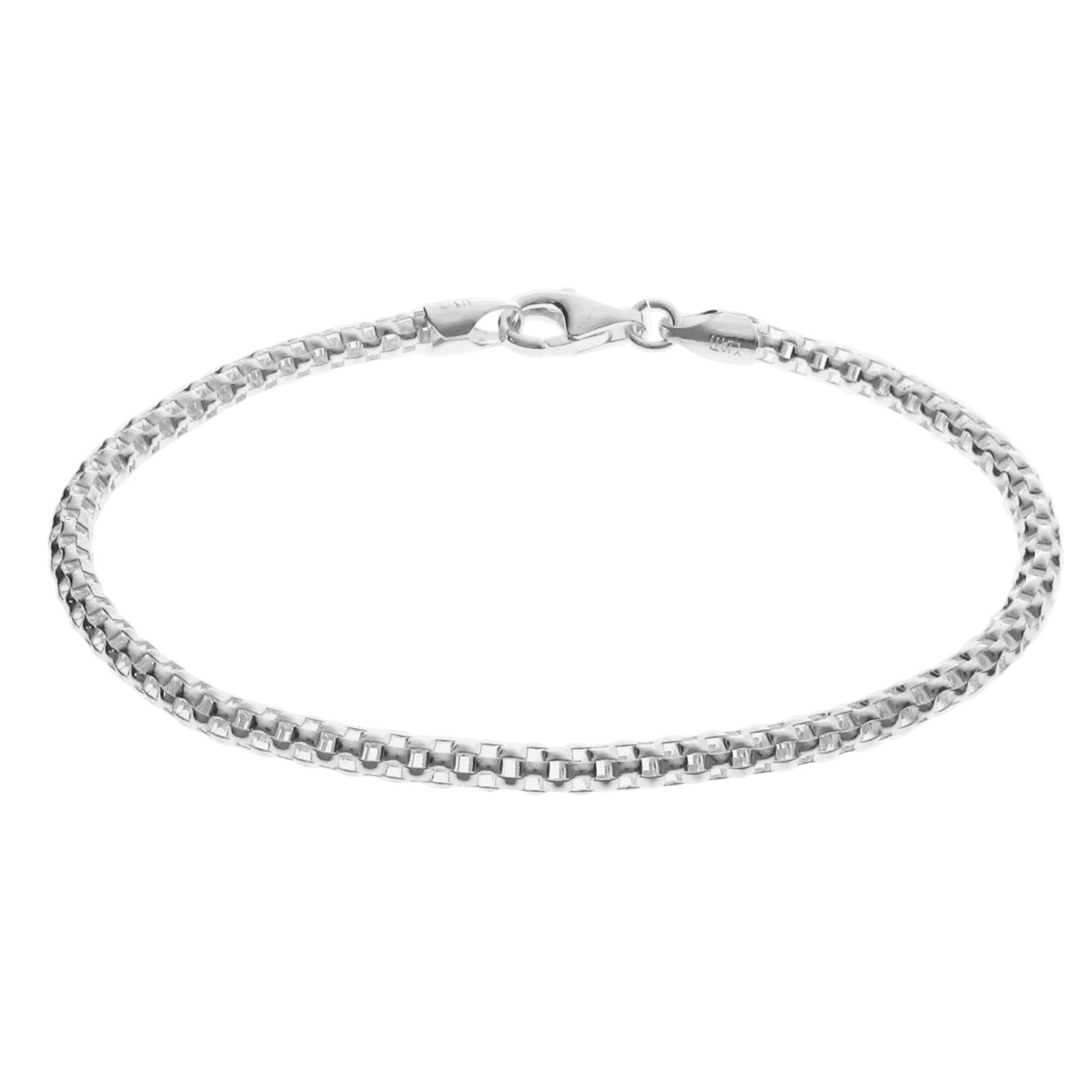 Sterling Silver 3mm Popcorn Chain European Bead Charm Bracelet 7″ 7.5″ 8″ 8.5″