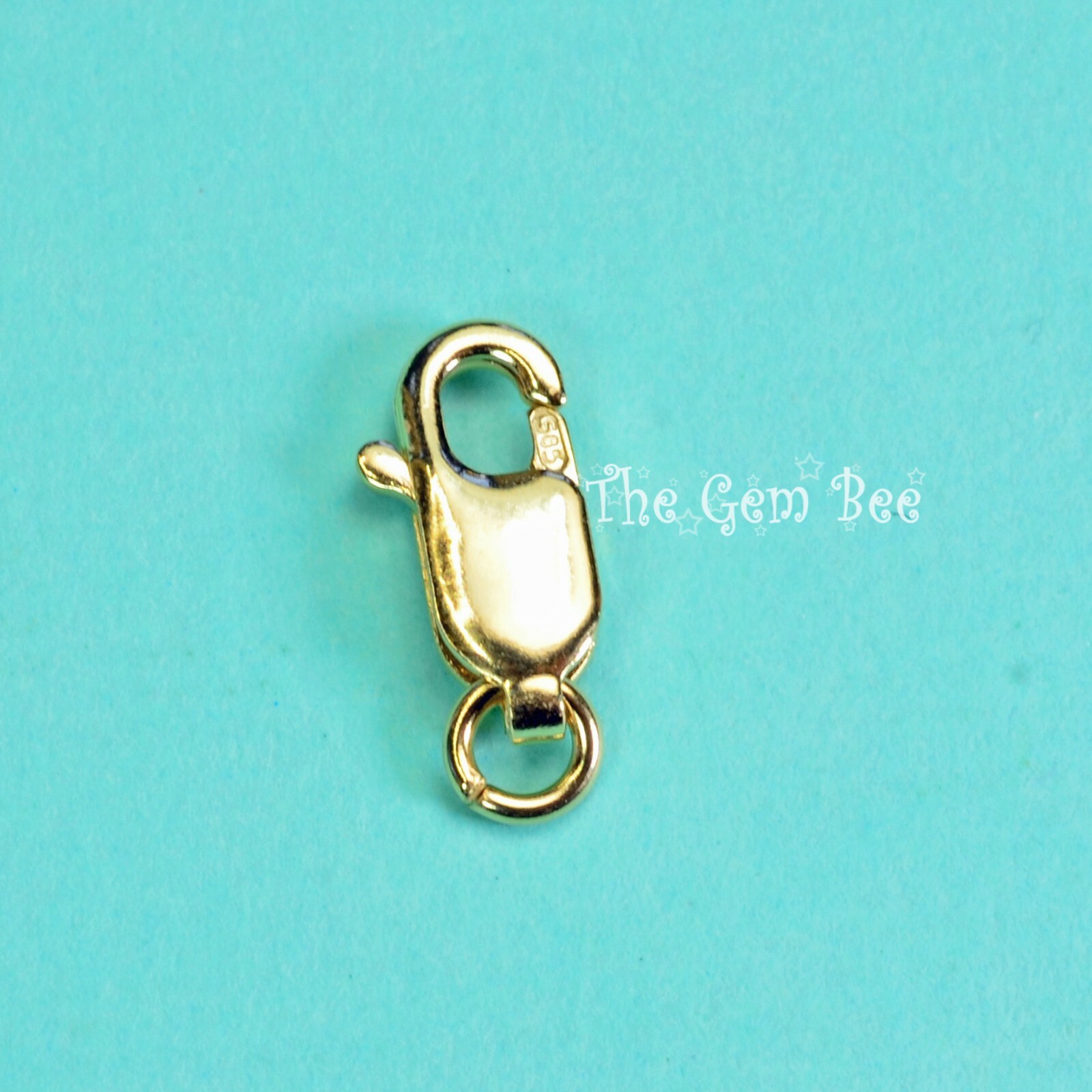 5MMx10.3mm 14k Solid Yellow Gold Lobster Clasp With Open Jump Ring