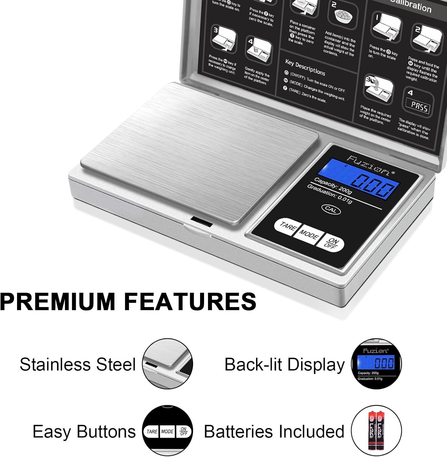 Mini 200g Digital Scale with Tare Function – Ideal for Travel, Food, and Herbs