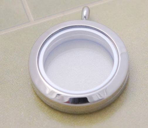 ROUND 25MM LIVING MEMORY LOCKET PENDANT STAINLESS STEEL for Floating Charm ~PRO1