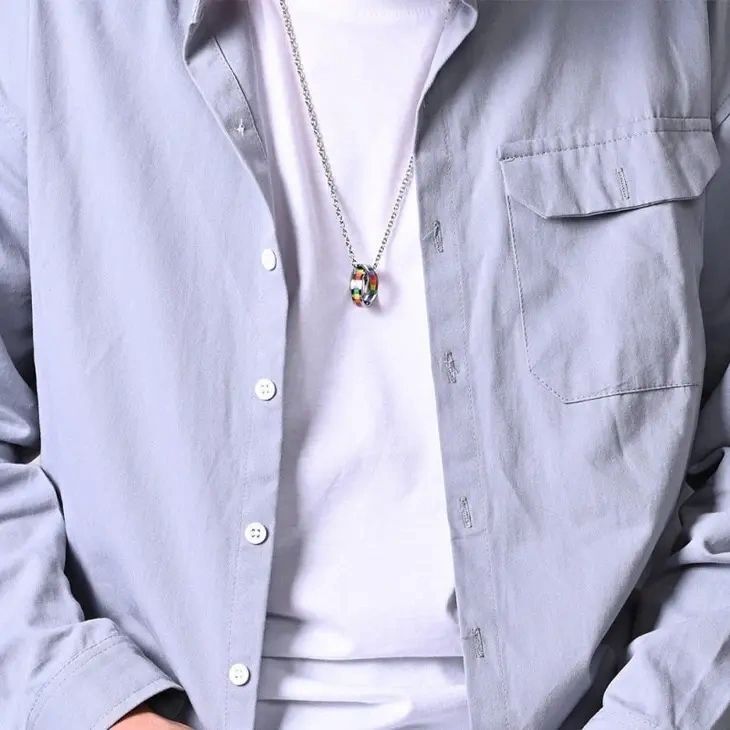 Interlocking Stainless Steel Pride Ring Necklace By Perimade & Co