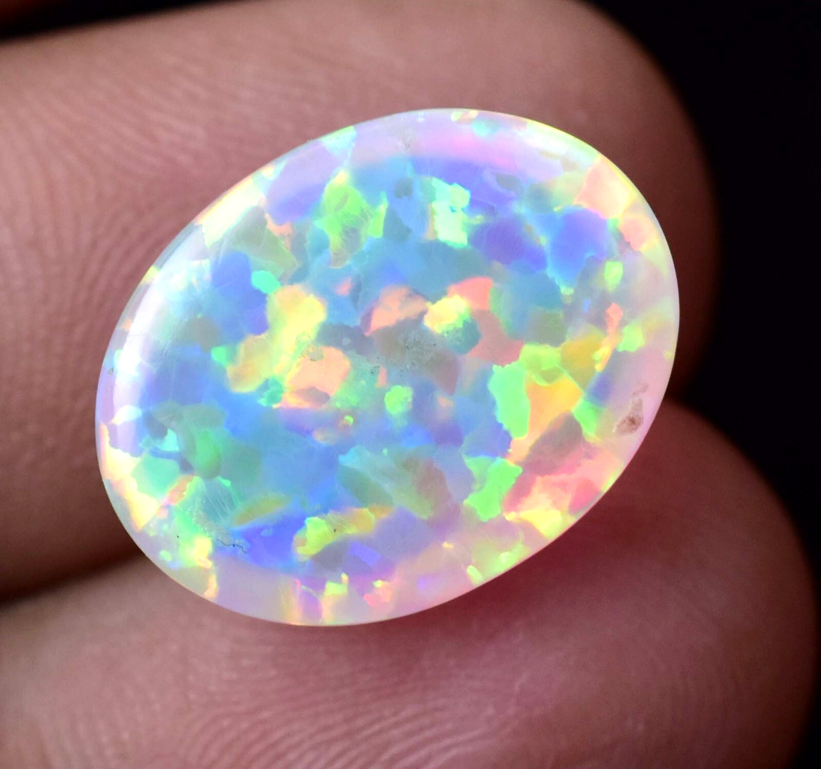 Natural Ethiopian Fire Opal 7.85 CT Certified Play Of Color 16 X 12 MM Gemstone