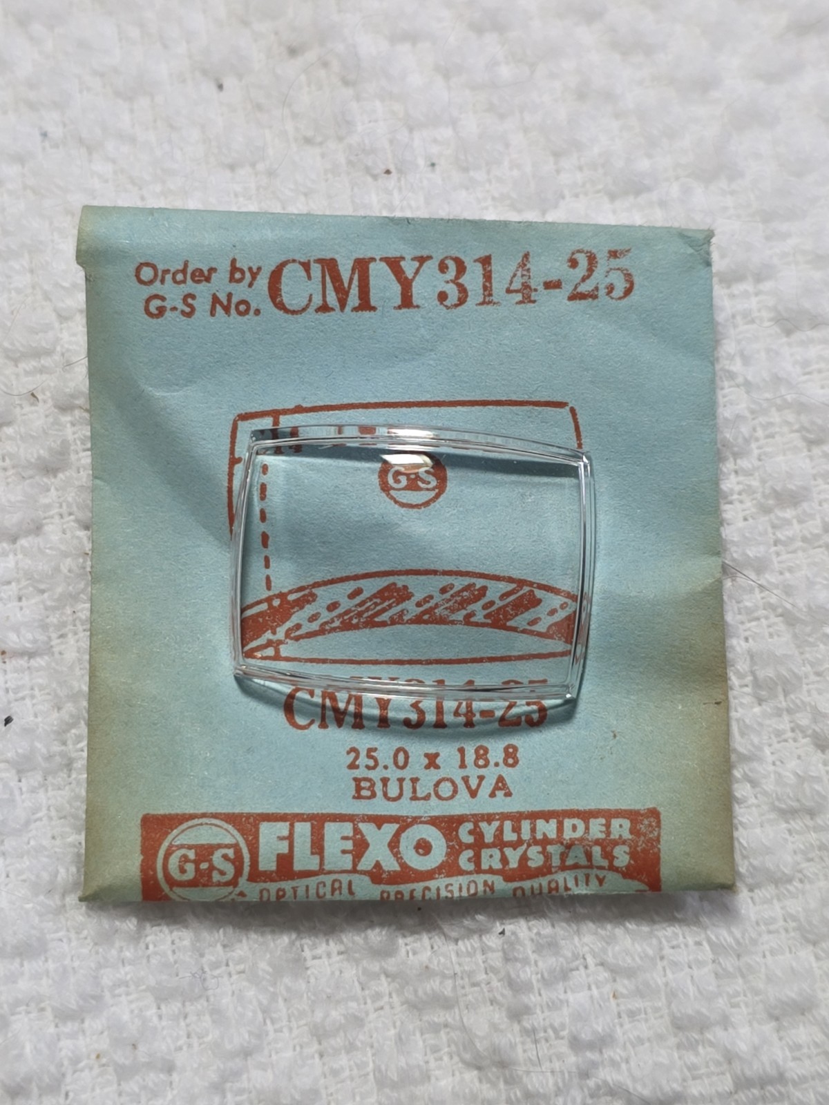 G-S Watch Crystal CMY314-25 Bulova 25.0X18.8