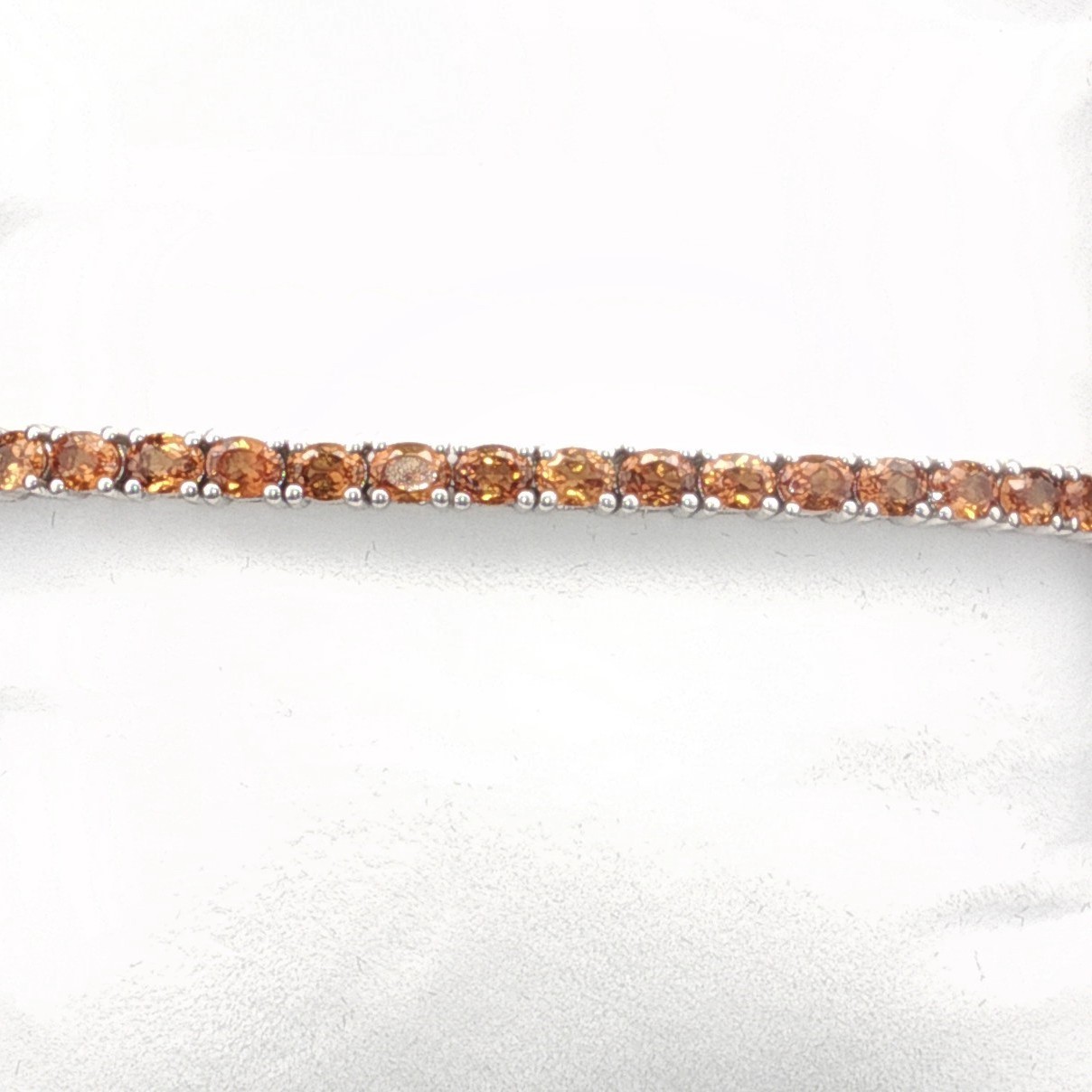 925 Sterling Silver Hessonite Tennis Bracelet