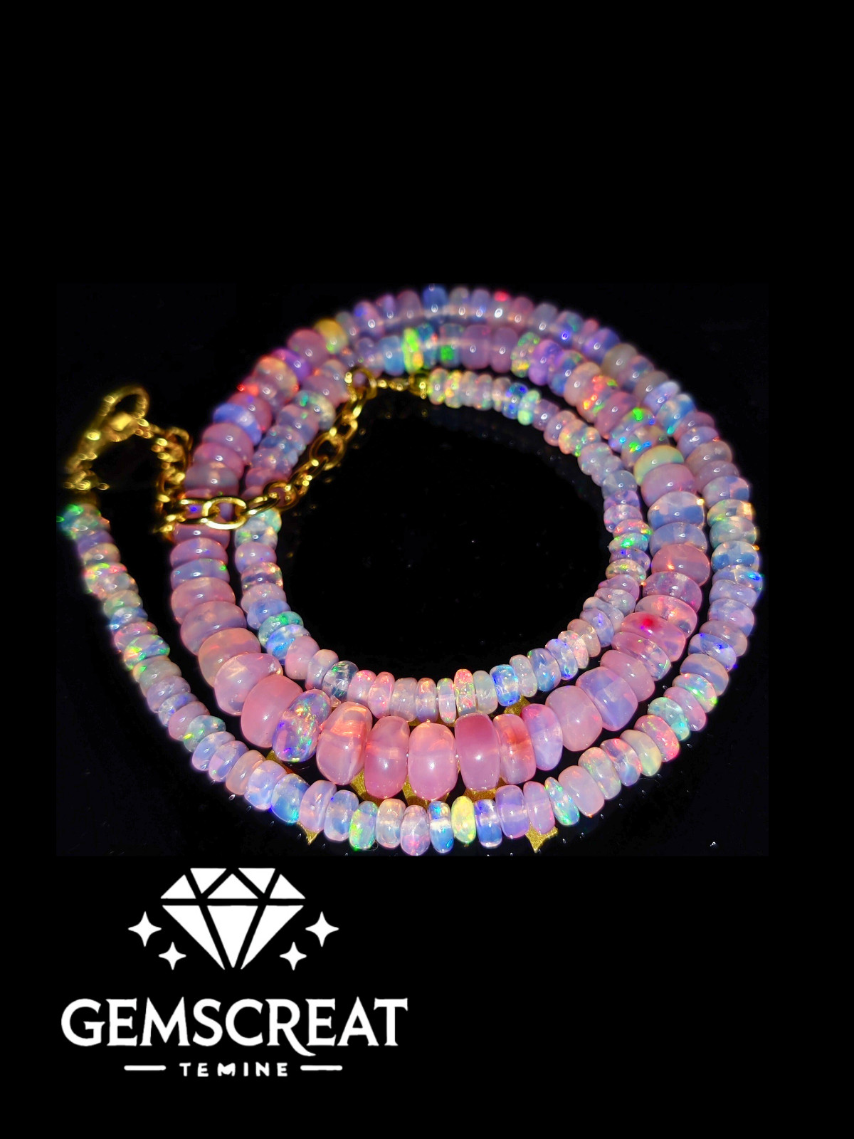 3-6 mm Natural Ethiopian Welo Fire Opal Beads 16″ Necklace Genuine Opal AA44