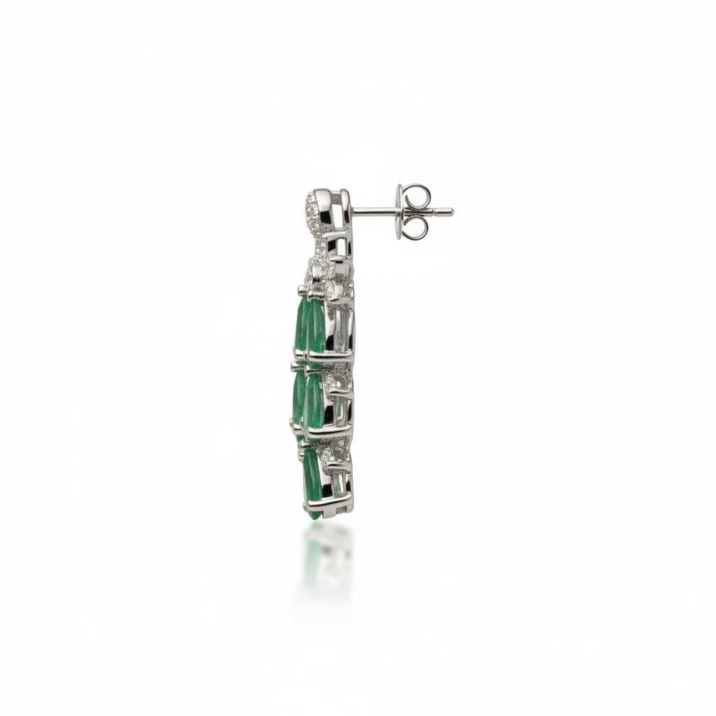 Colombian Emerald Gemstone Earrings Pear Cut 3x4mm, Emerald Jewelry for Women