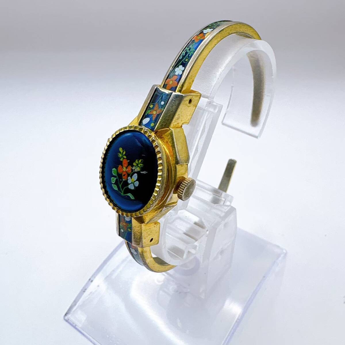 HUDSON Cloisonn Bangle Watch Swiss Made 17 Jewels