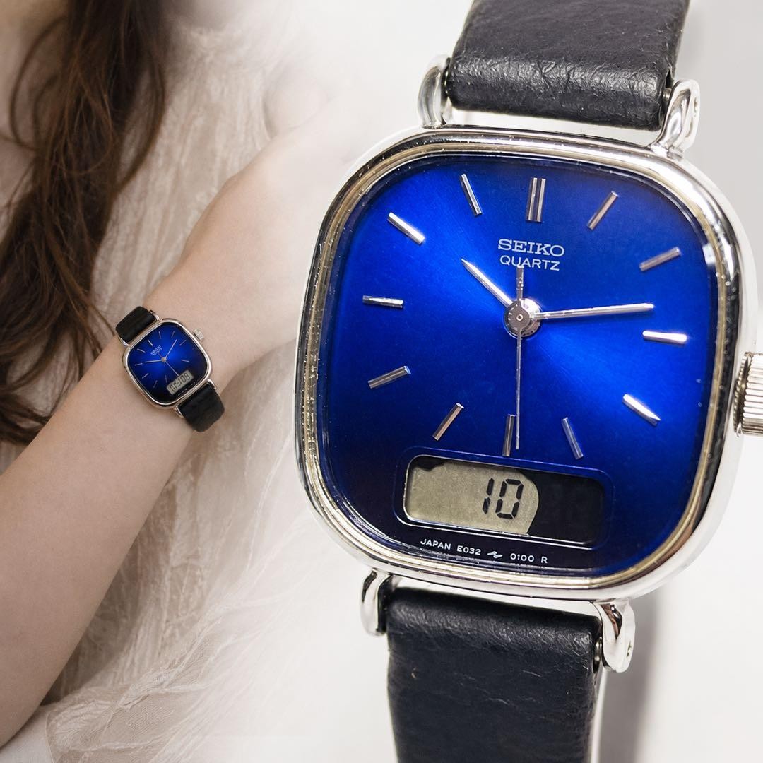 SEIKO Women’s Quartz Analog-Digital Watch, Blue, New Battery Included (Model