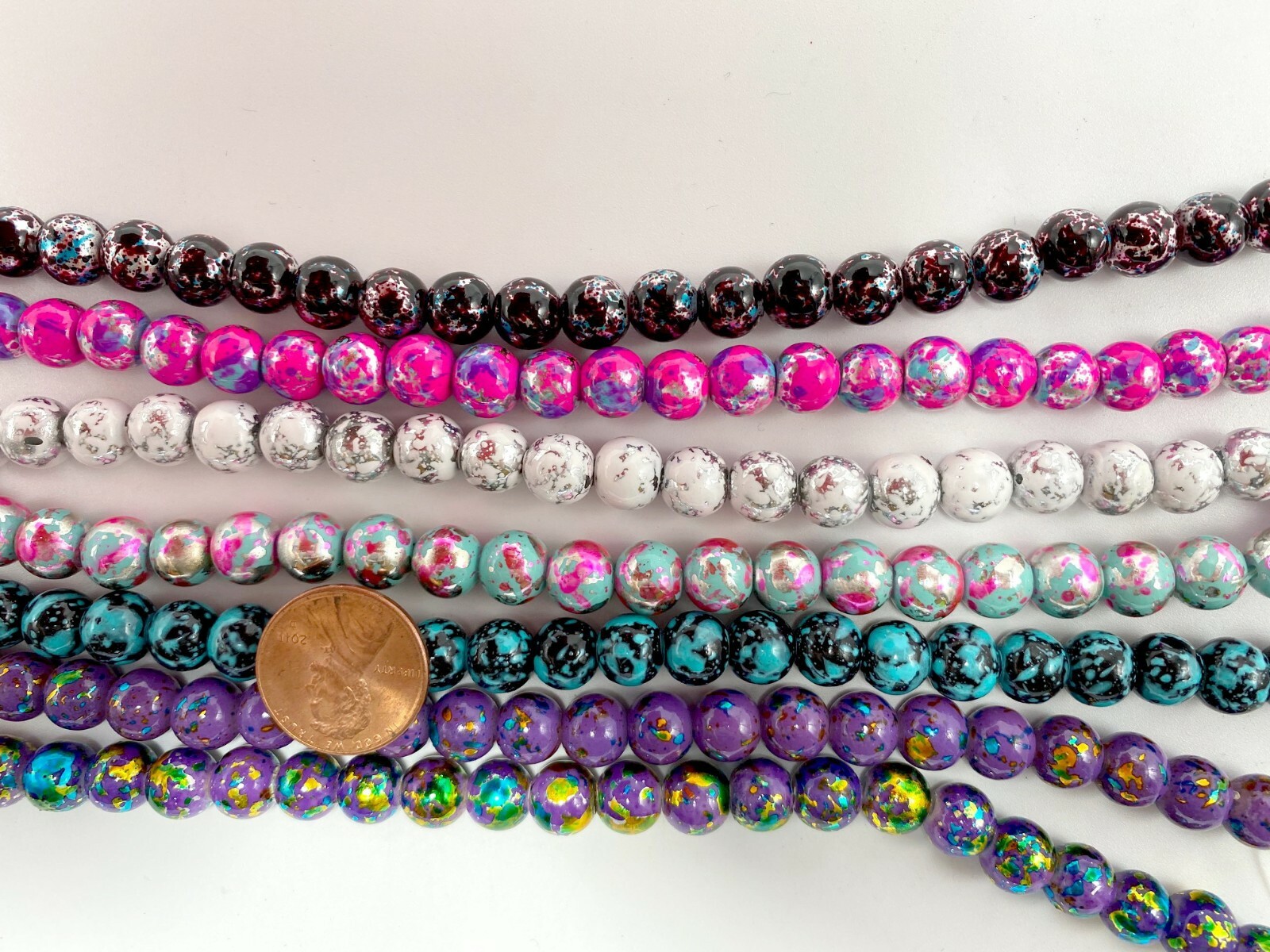 8mm Round Glass Beads for Jewelry Making Round Bead 200 pcs Specialty Mix
