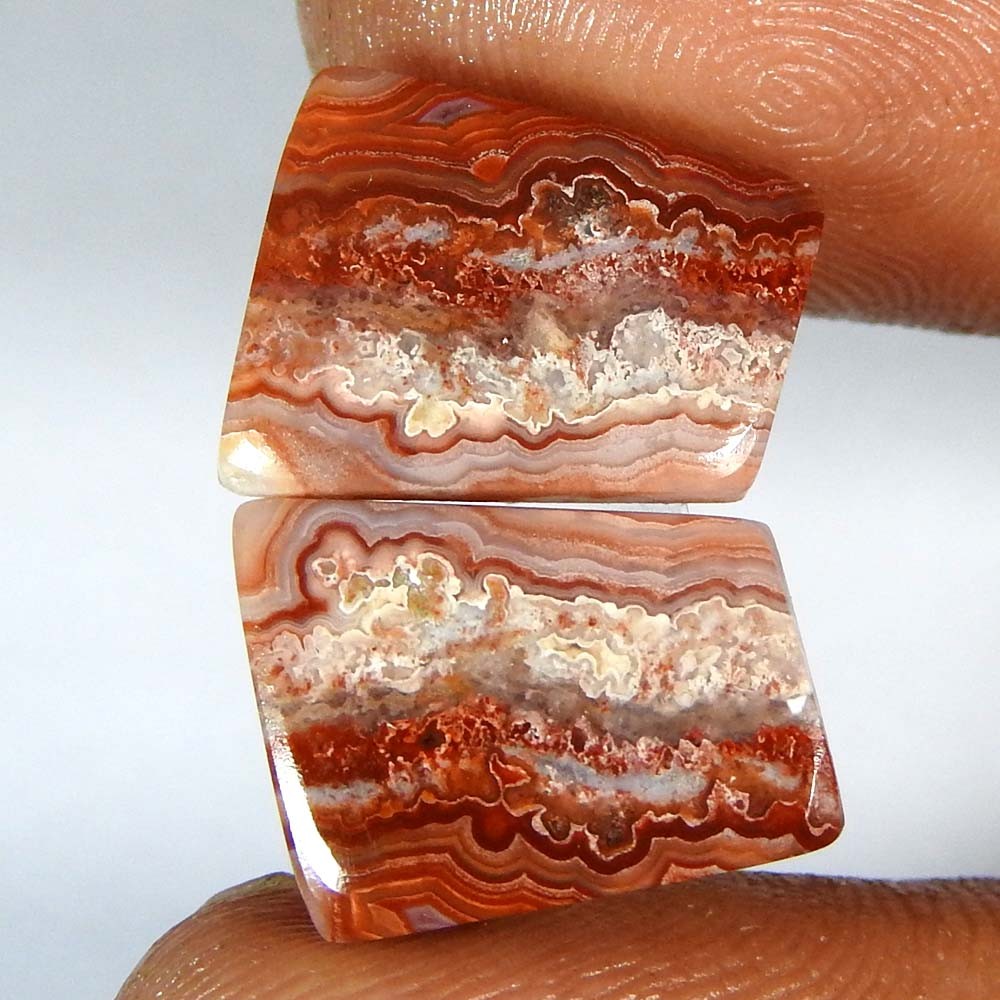 13.50Cts100%Natural Crazy Lace Agate Fancy pair Cabochon Loose Gemstone