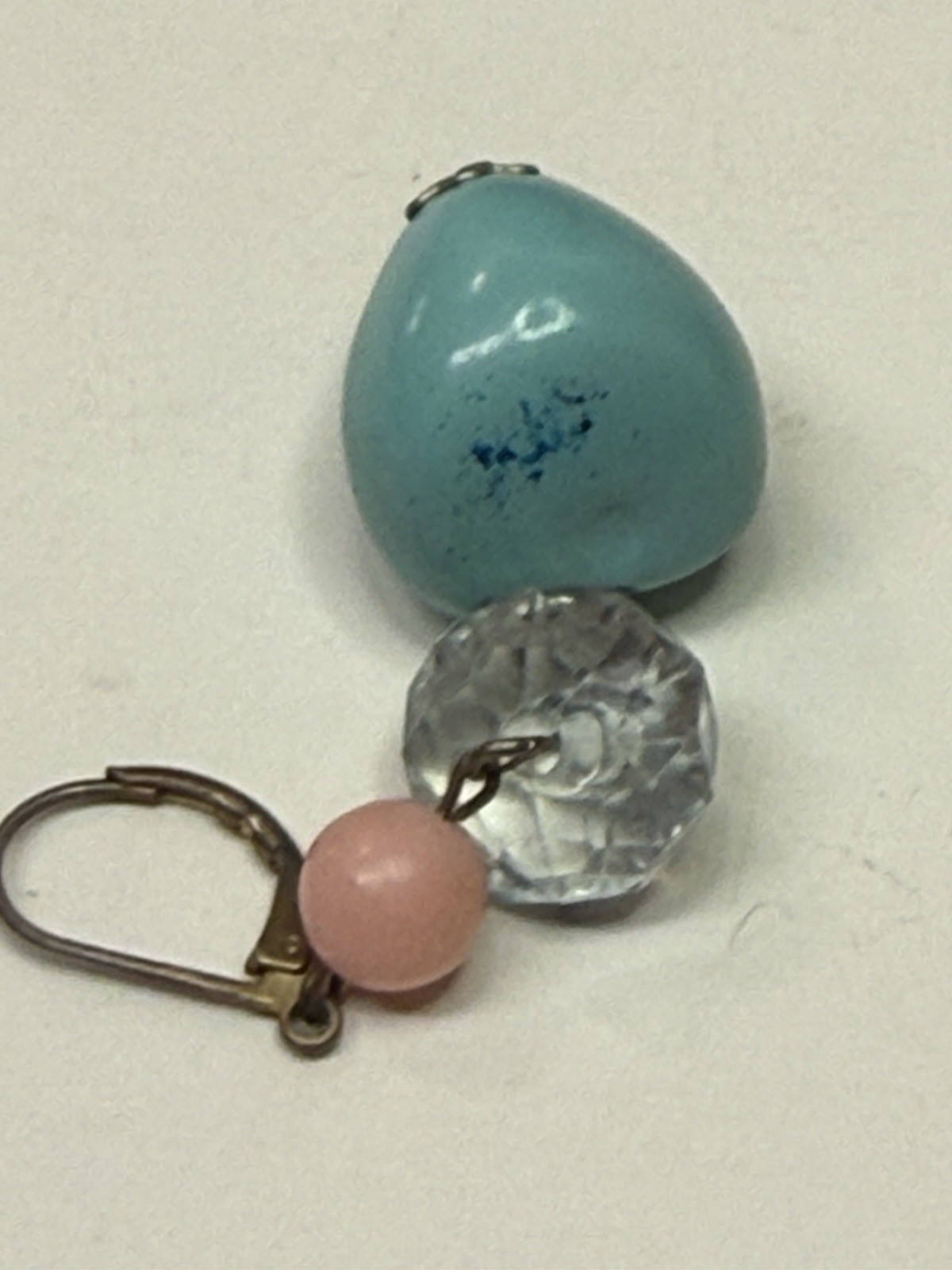 Combined Shipping Peach and Turquoise Colored Beaded Necklace and Earrings #359
