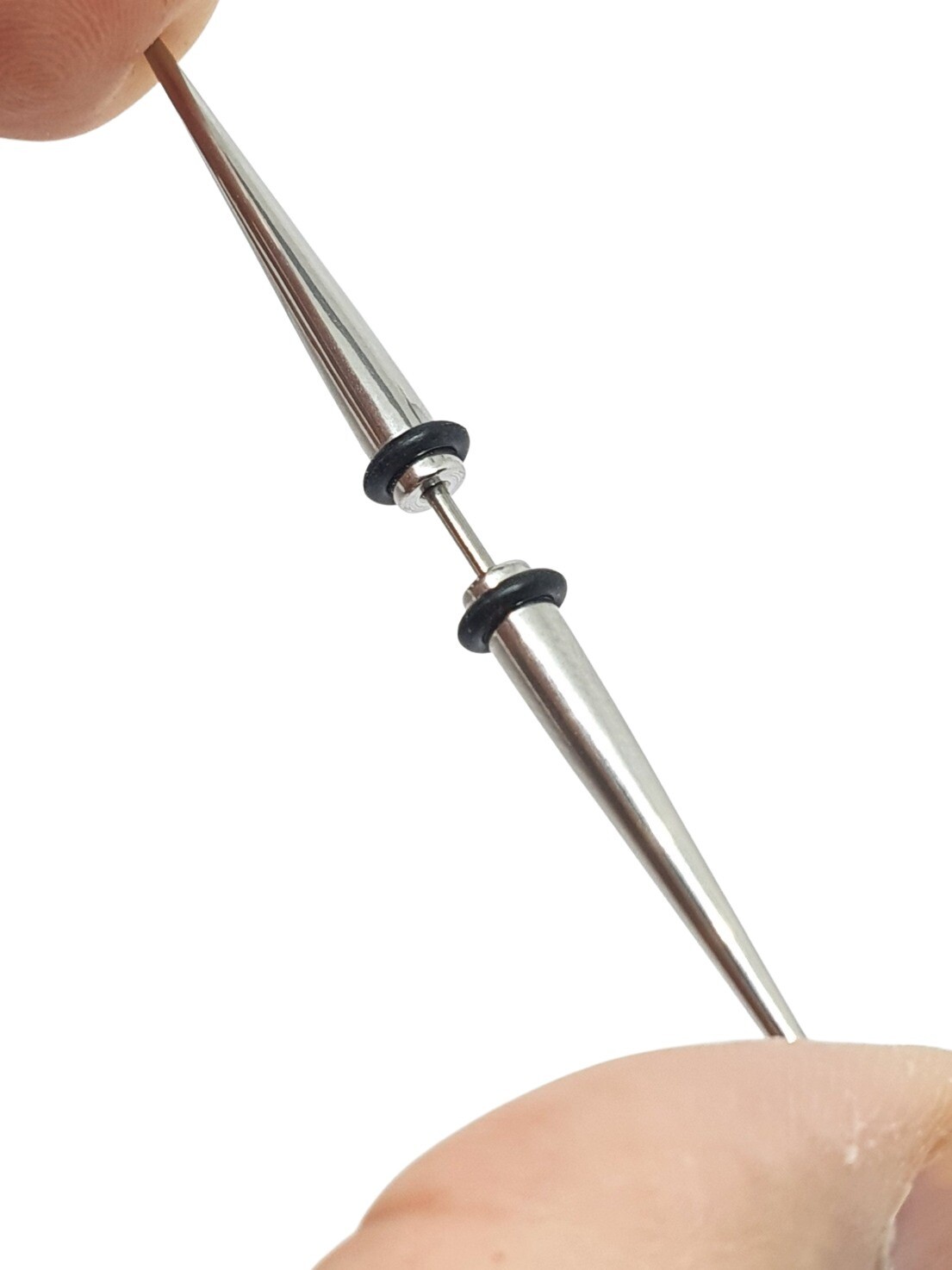 Large Double Spike Septum Bar Cone 16g (1.2mm) 60mm 316L Jewellery Piercing