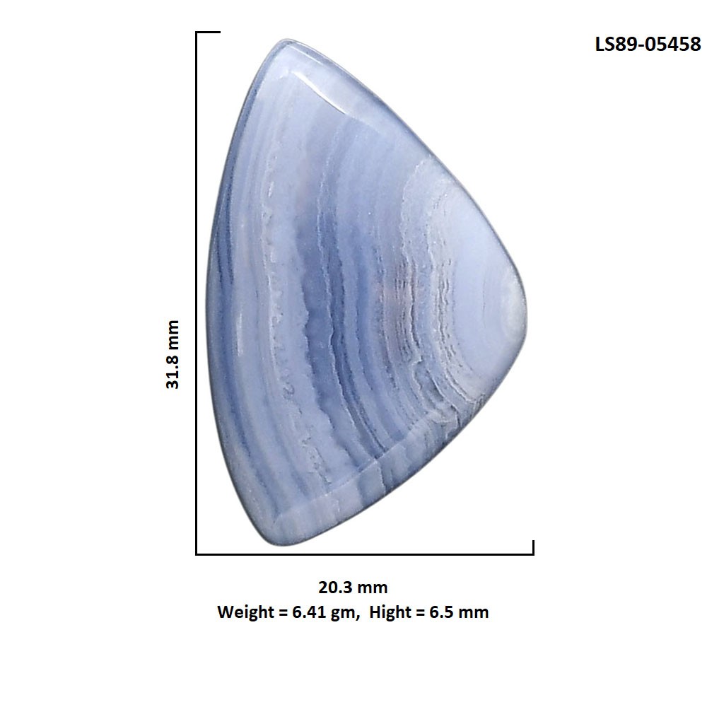 Natural Blue Lace Agate 20.3×31.8×6.5mm Fancy Shape Polished Gemstone LS89-05458
