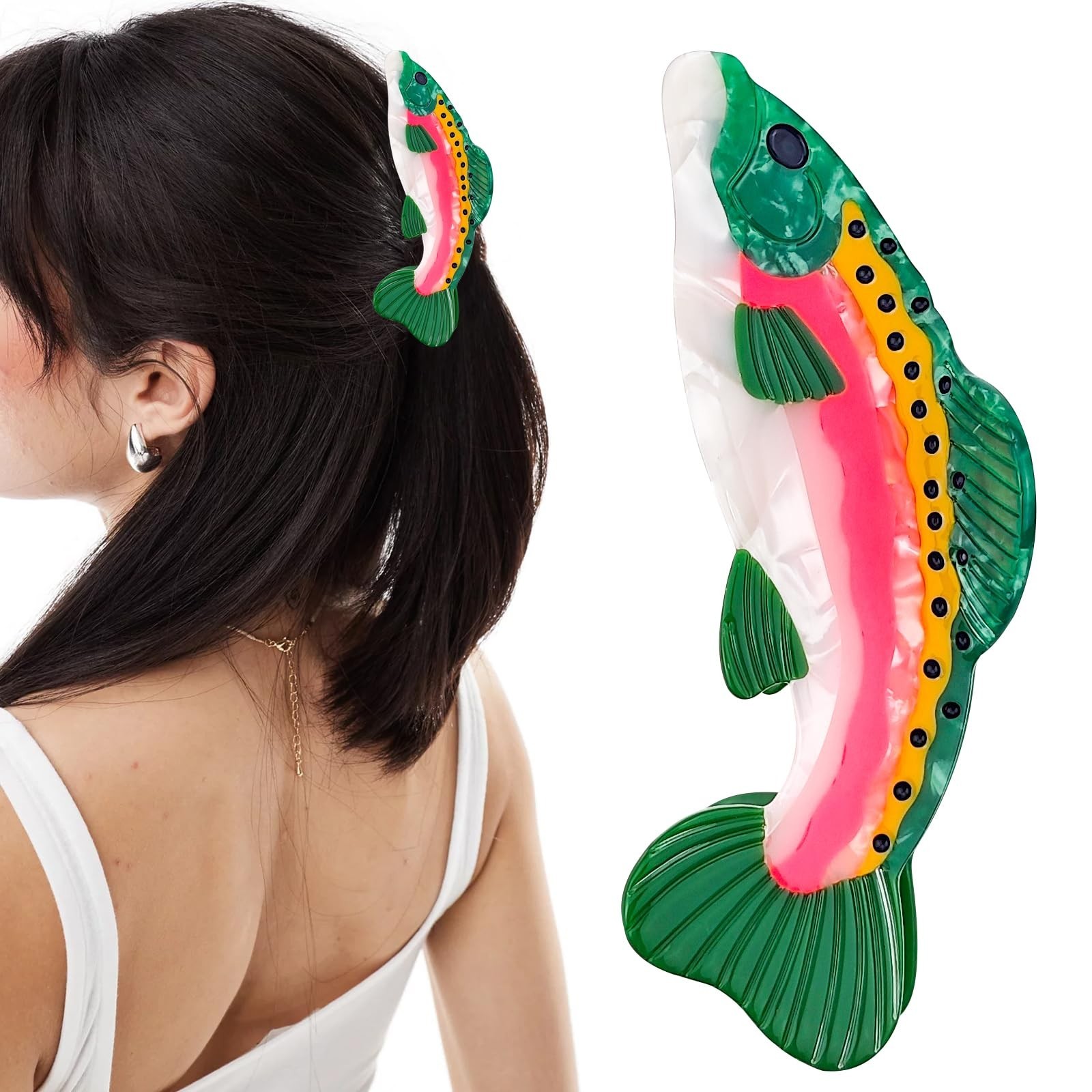 Fun Salmon Hair Claw Clip Acetate Hair Claw Big Fish Hair Claw Clip Non Slip …