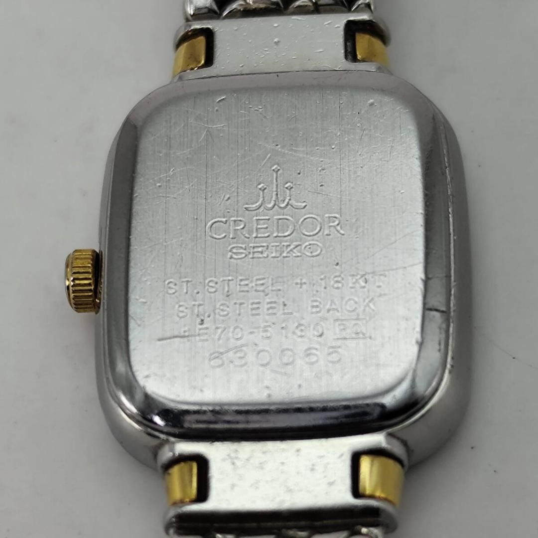 Operating Battery Seiko Credor 18K Diamond Ladies QZ Shell Style Safe packing!