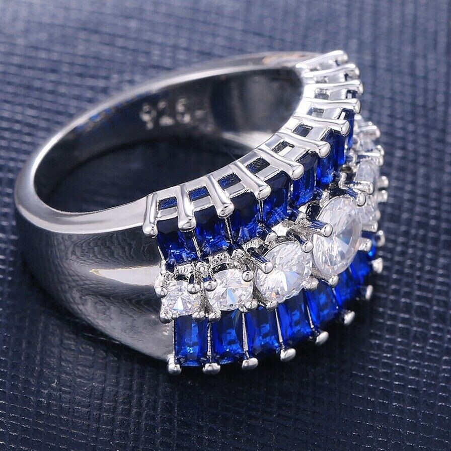 925 Silver Plated Beautiful Ring For Fiacee Gifts 2.8 CT CZ Anniversary Ring