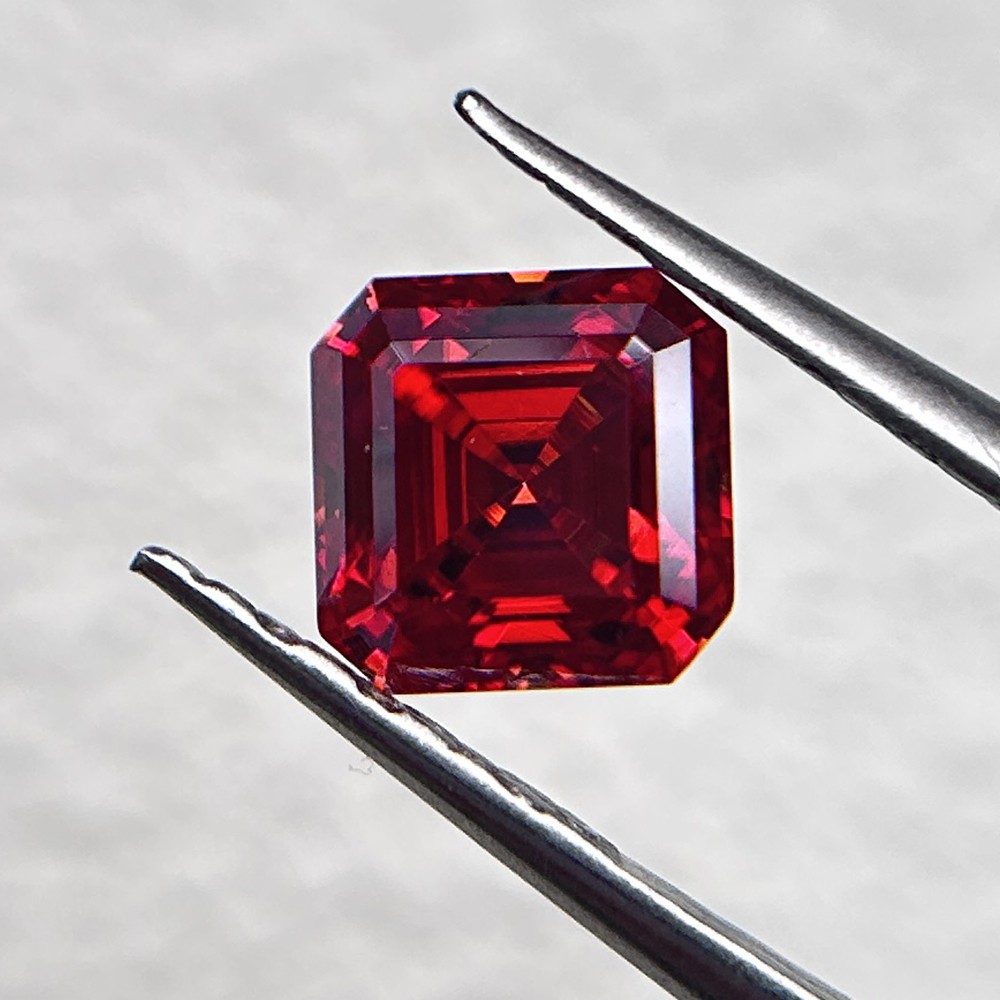 3x3mm-12x12mm 1PCS Asscher Cut Garnet Loose Moissanite Gemstone for DIY Jewelry
