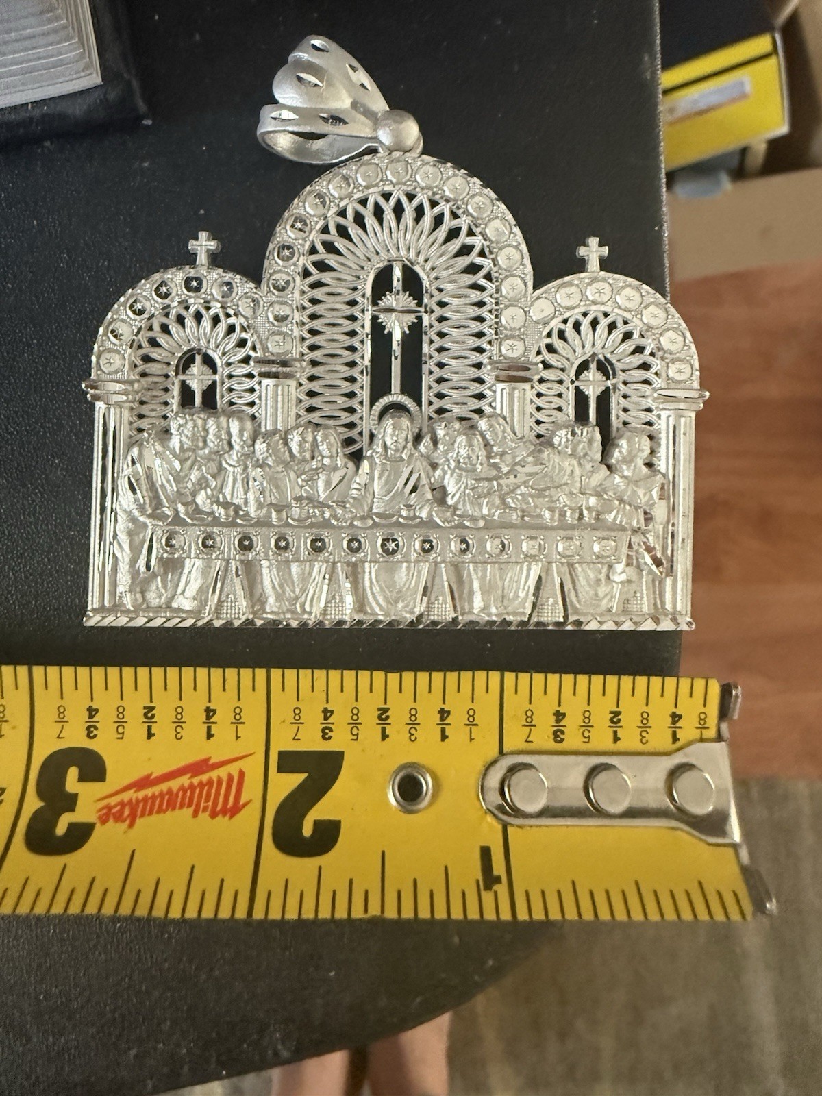 Last Supper Pendant .925 Sterling Silver Big Diamond Cut 40 Grams