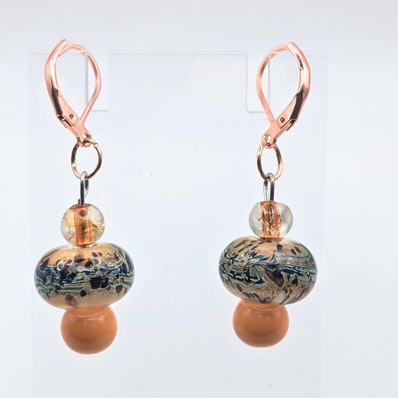 Orange Cream Floral Dangle Earrings – Casual Elegance For Everyday Wear, Women