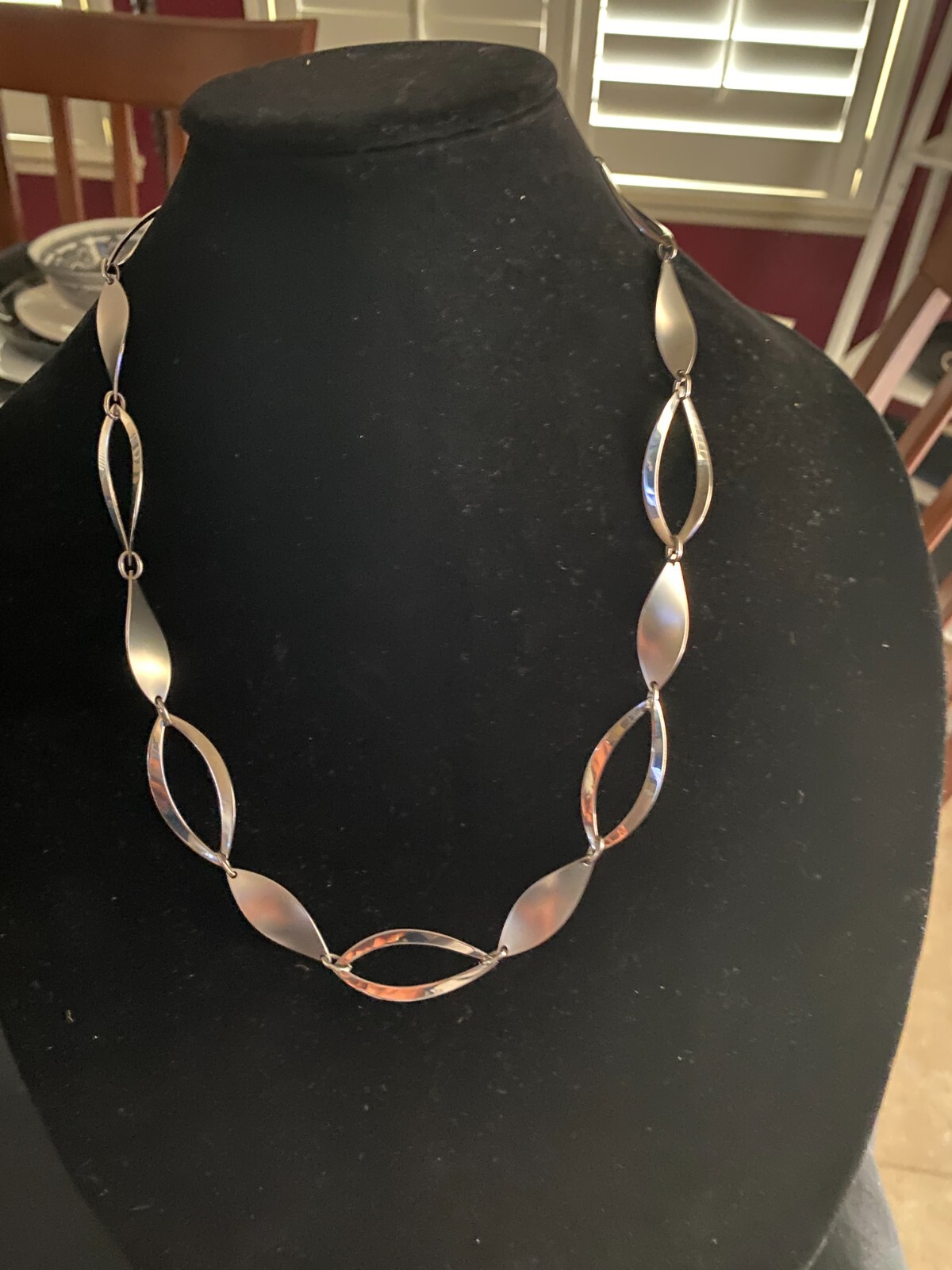 stainless steel link necklace. lightweight. approx. 24 inches