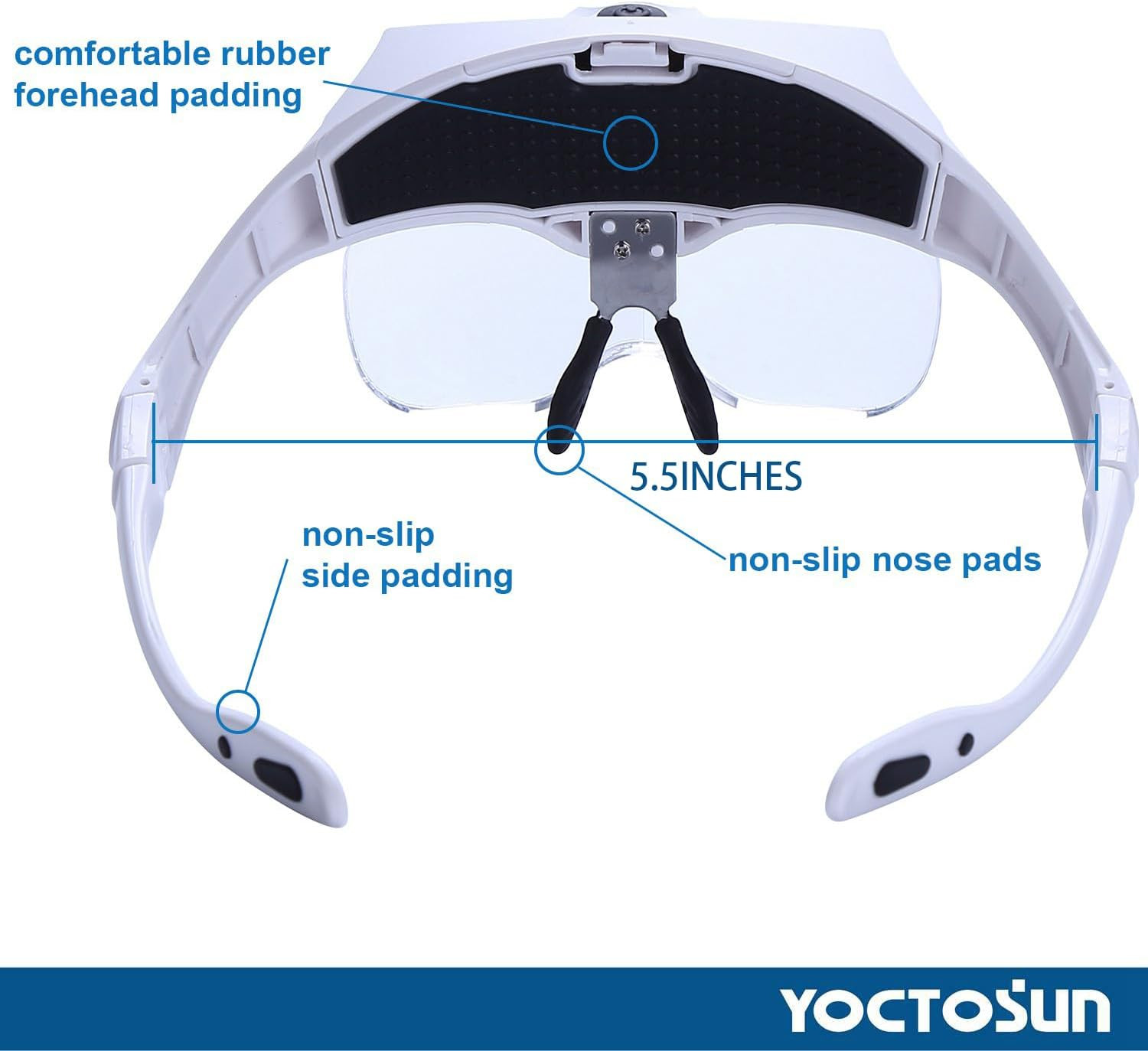 LED Head Magnifier with 5 Interchangeable Lenses and Rechargeable Light