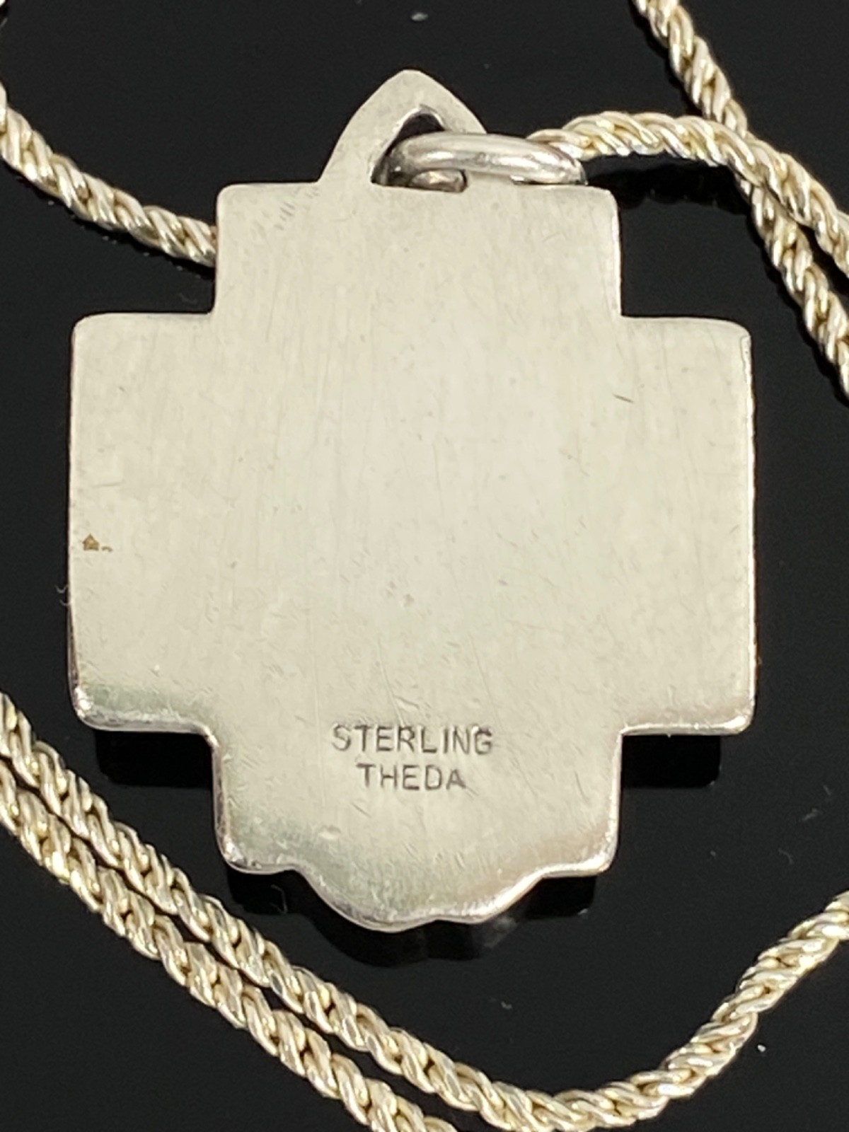 Sterling Silver THEDA Jesus Christ Crown Of Thorns Pendant Necklace 10.4g / 18g