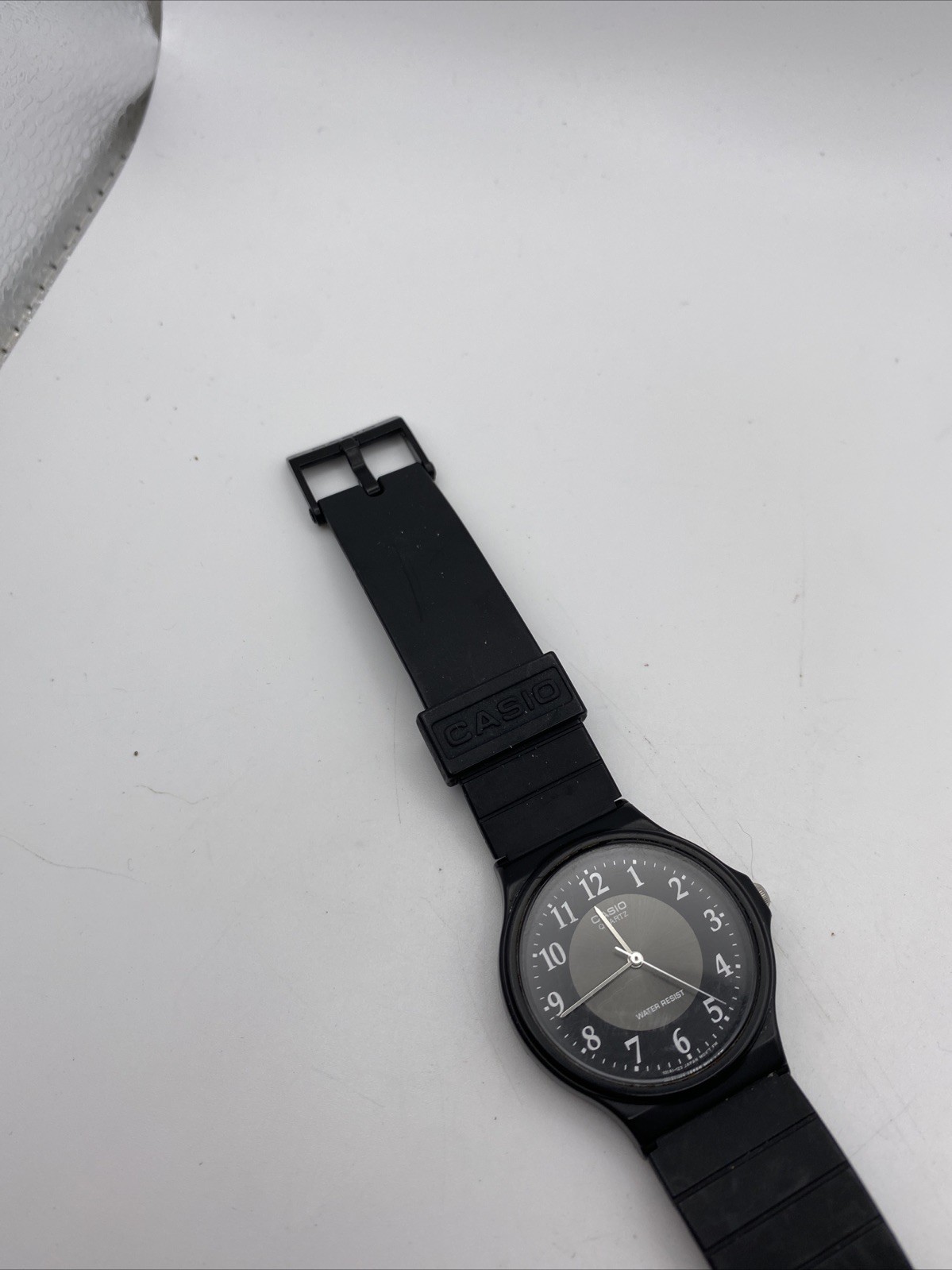 Casio MQ24-1B3, Classic Analog Watch, Black Resin, Black Dial, Water Resistant