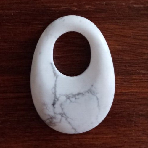 Jewelry Pendant ROUND Gemstone WHITE JASPER Choker Women Healing Stone Aries