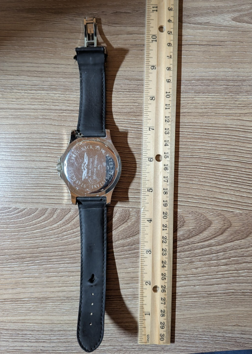 Used King Master Mens Quartz Watch Genuine Diamond AS IS