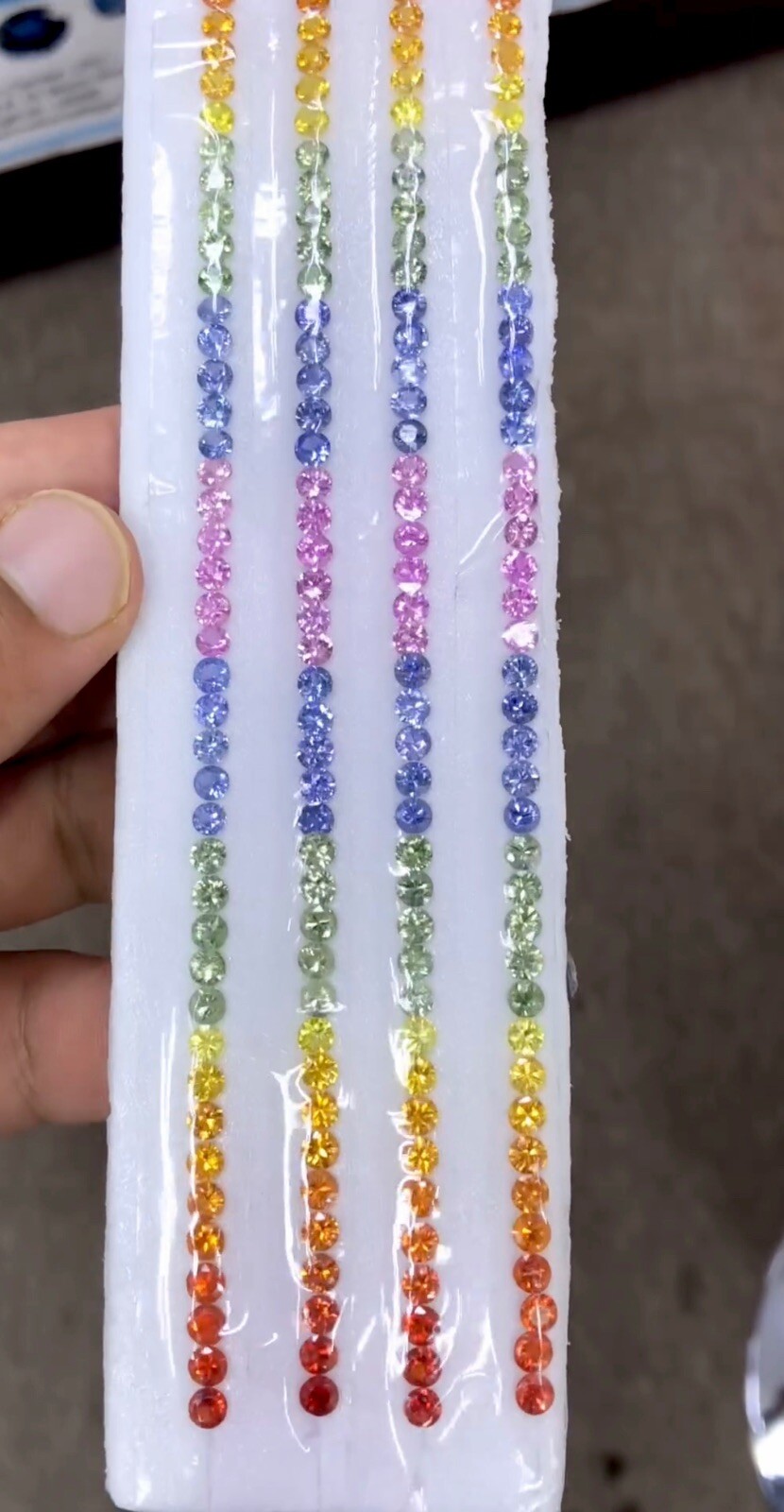 1 Line 13.45ct 4mm Natural Fancy Sapphire Loose Gemstone