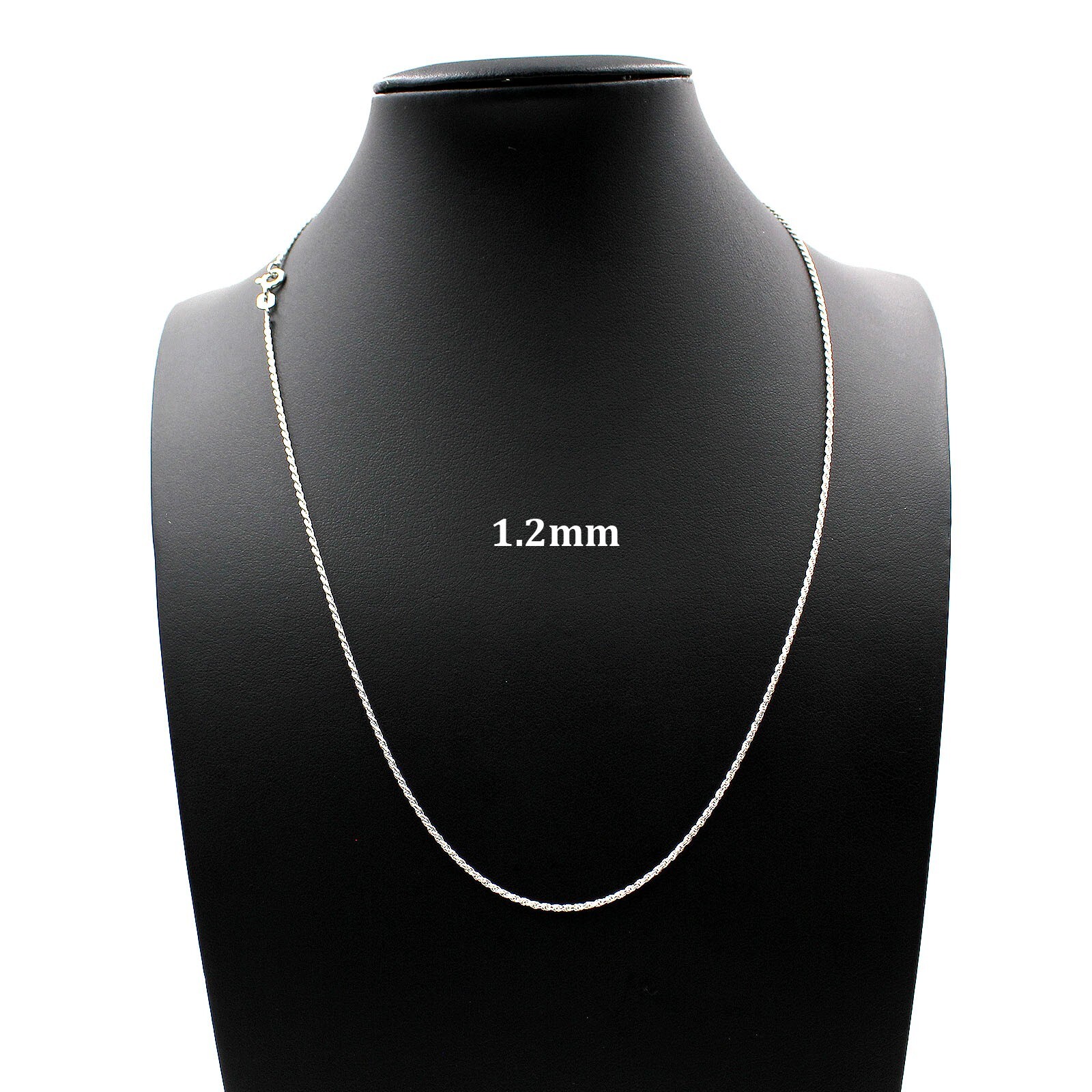 SOLID 925 Sterling Silver 1.2mm 22″ Diamond Cut Rope Chain Necklace Mens Womens