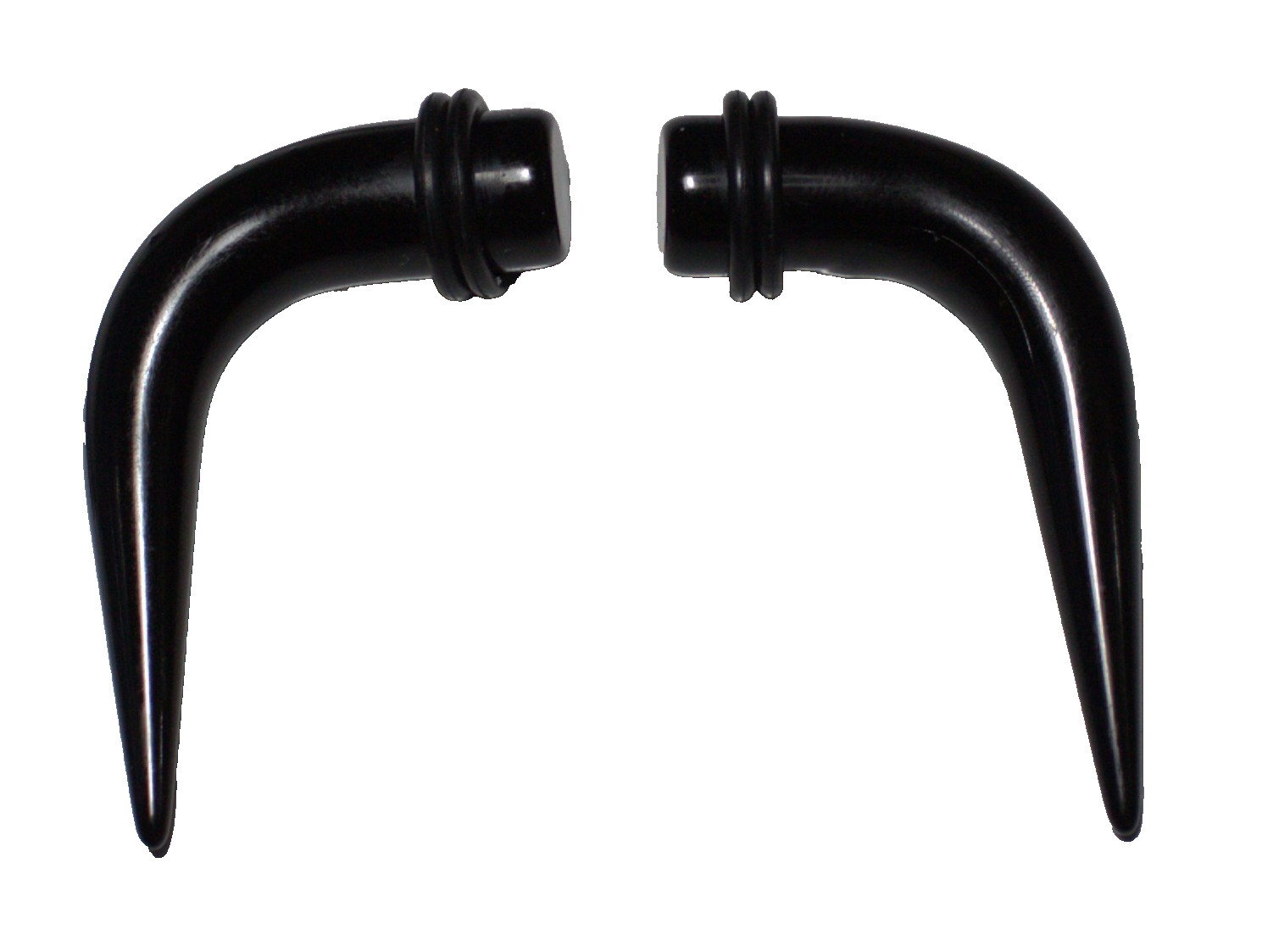 One Acrylic Black Pair Handcrafted 10mm 00g Tapers 34mm drop spike Sexy Gift