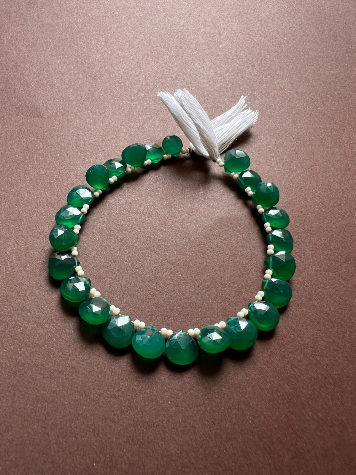 Green onyx Faceted Pear Briolette Beads 1 Strand 8-9mm Teardrop Gemstone