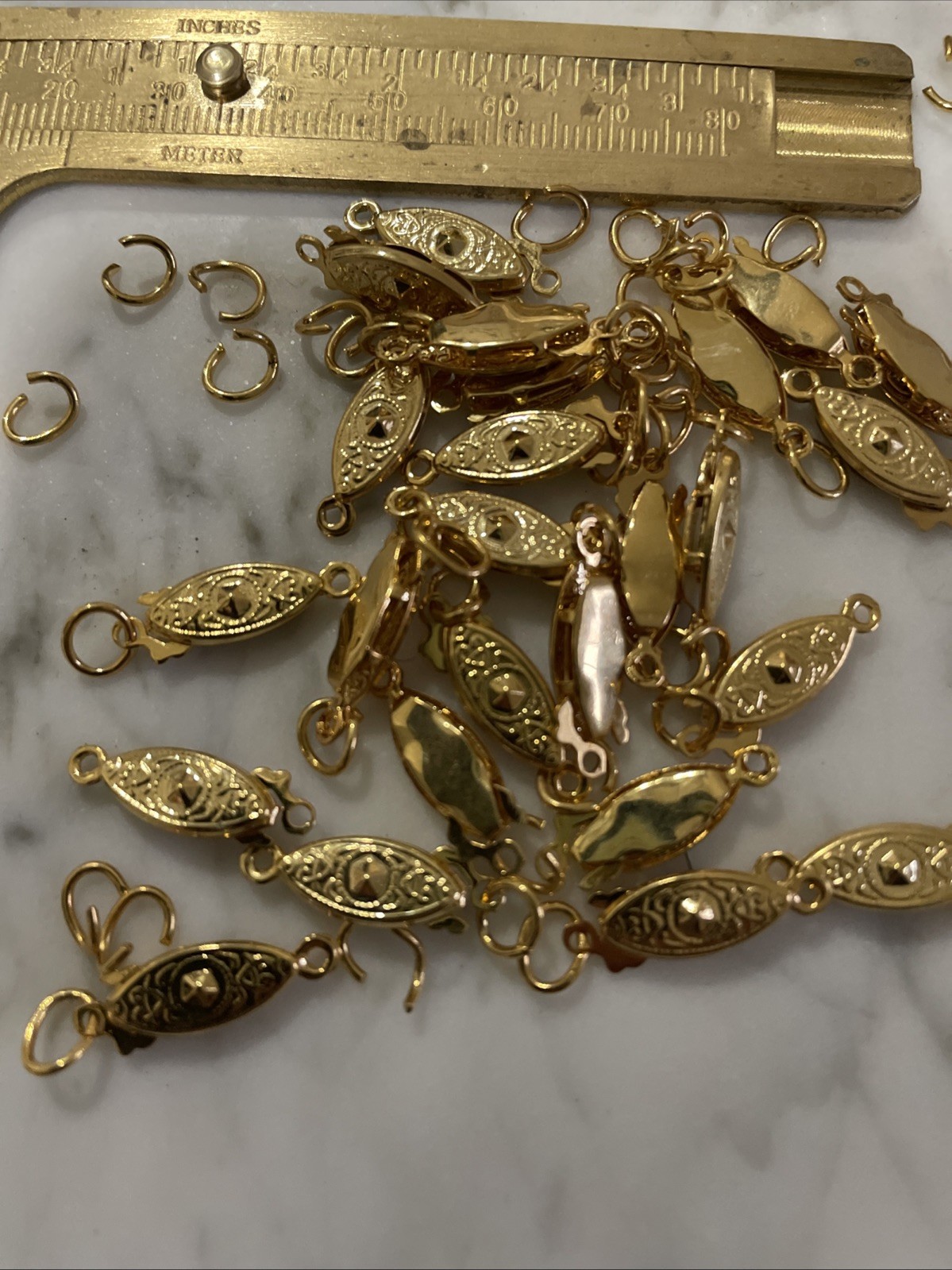 72 Gold Plated Brass Fish Hook Clasps Horse Eye Oval Fishhook 20x6mm