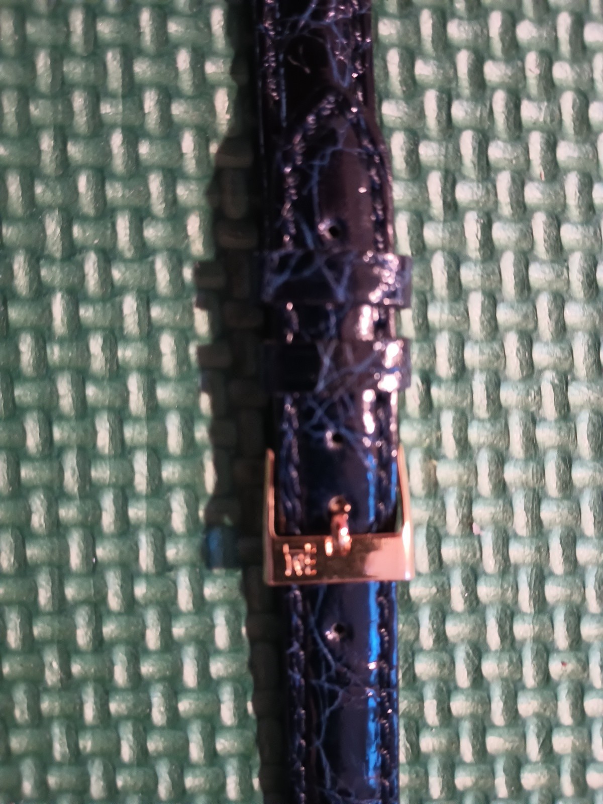 Dark Blue Sahara Genuine Crocodile Watch Strap Made In Italy Gold Buckle 12mm