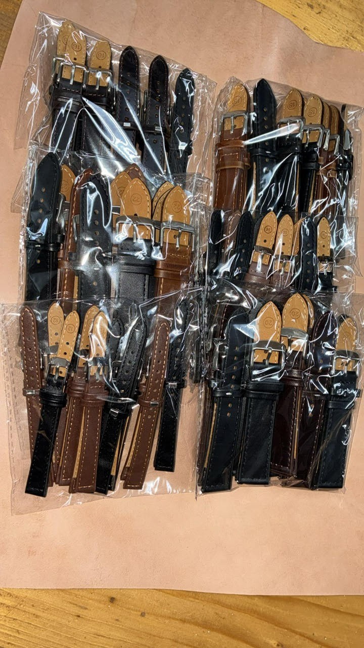 #140 12,14,16,18,20,22mm Mixed size and Colour Leather Watch Strap 60pcs